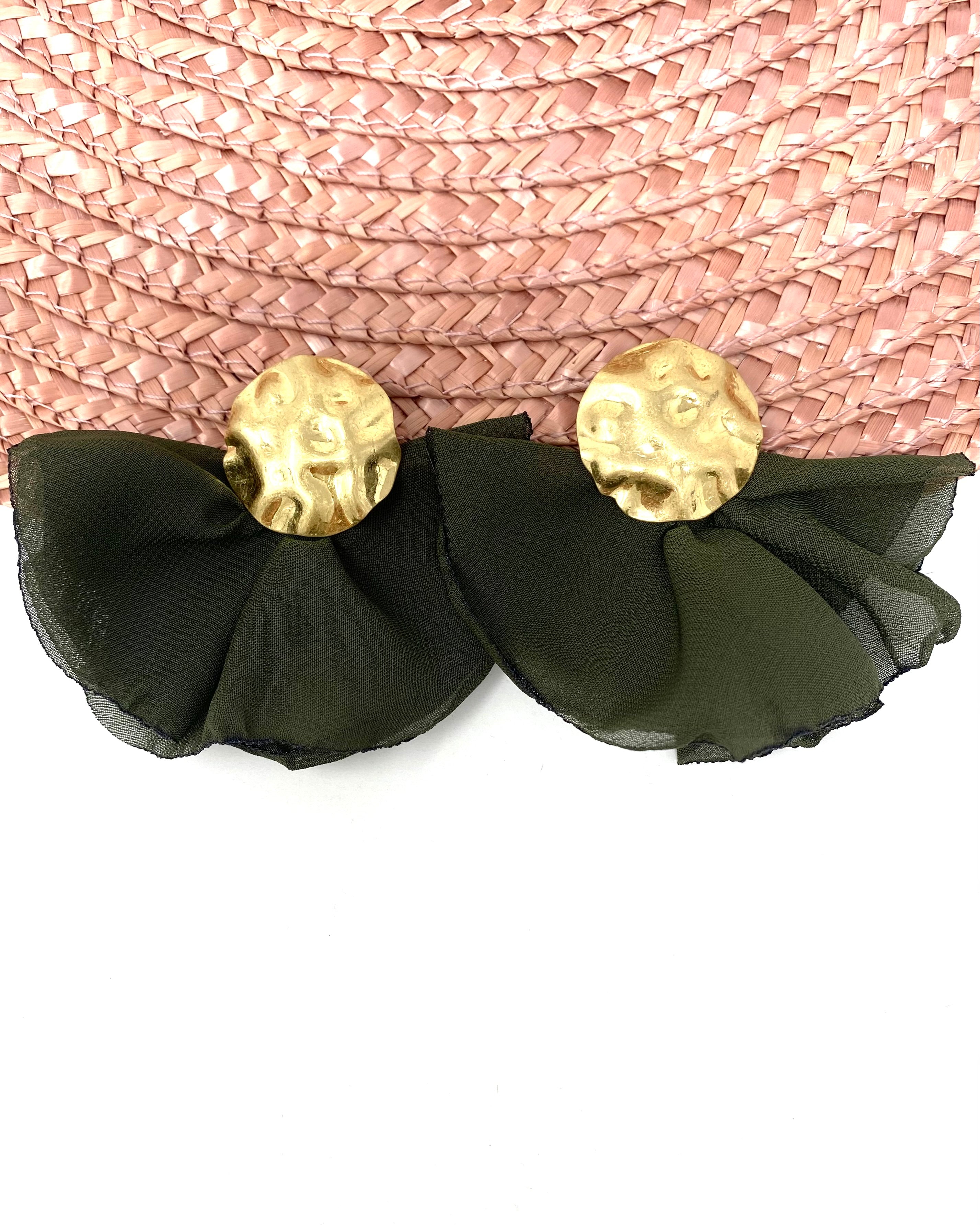 Pendientes Abanico verde