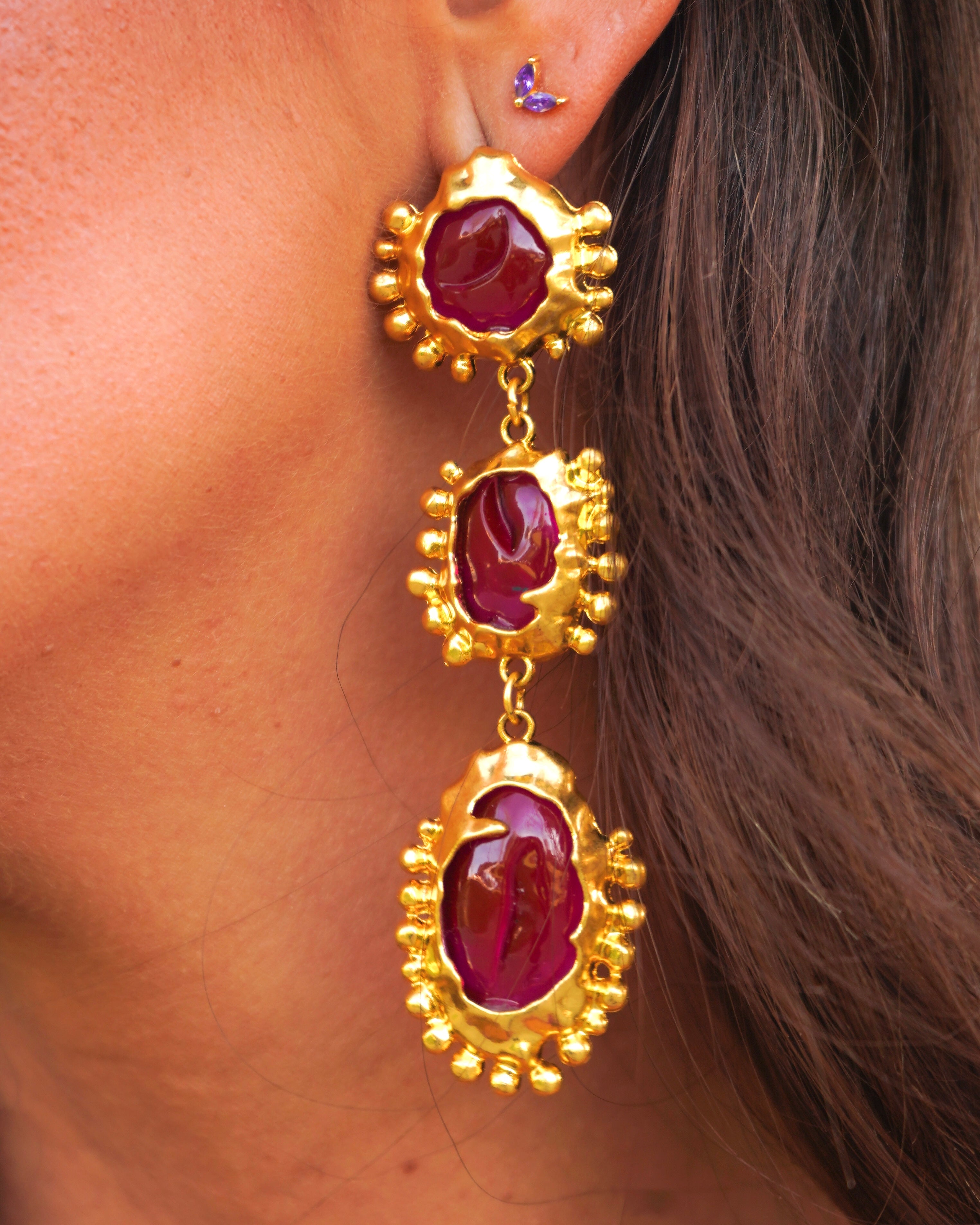 Pendientes Olivia buganvilla