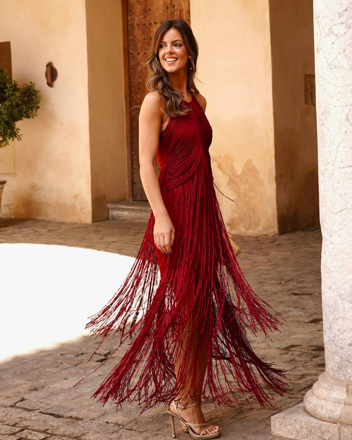 Vestido Andrea burdeos