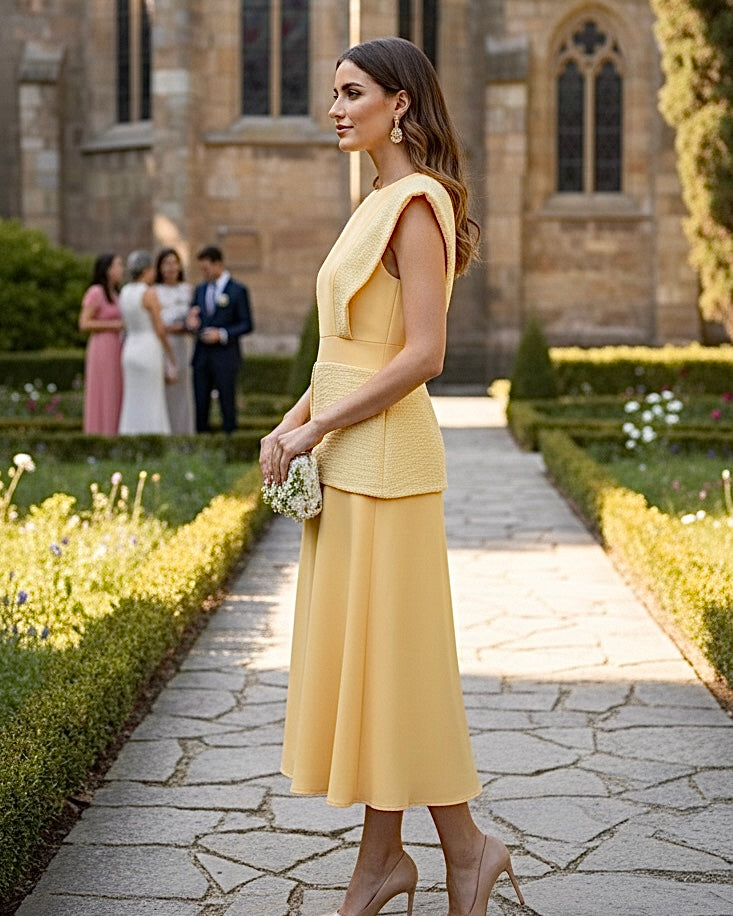 Vestido Carlota amarillo pastel