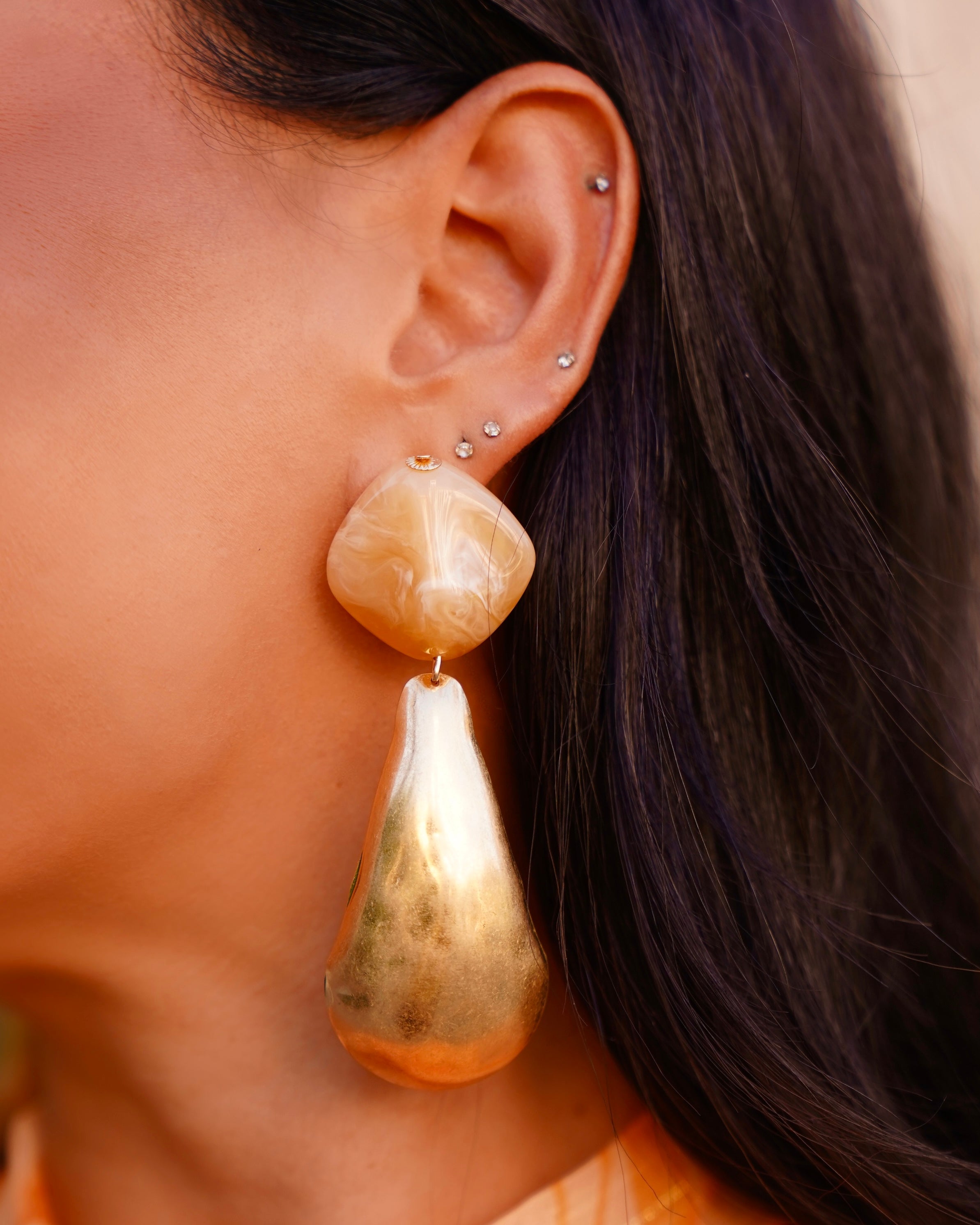 Pendientes Olaya Beige