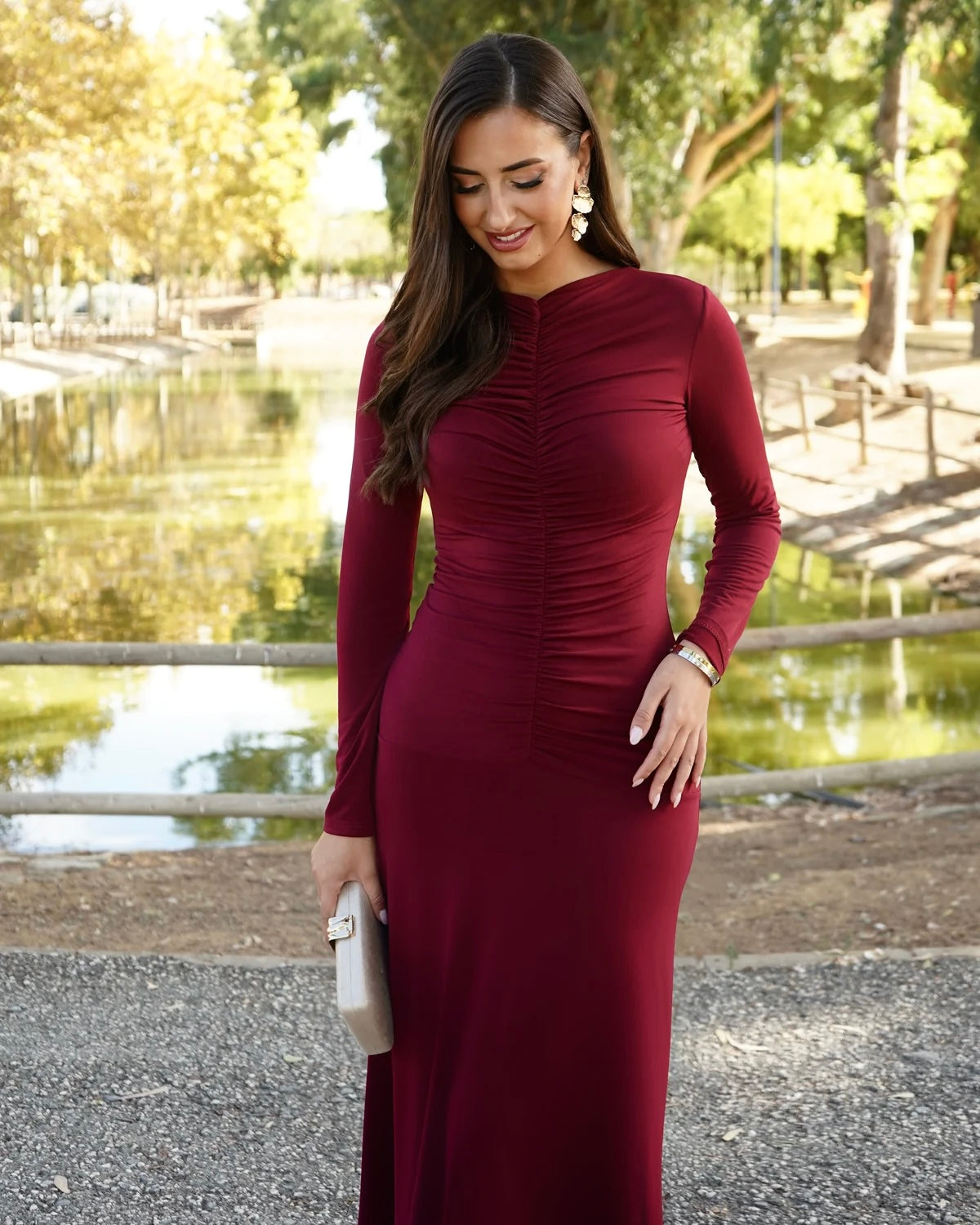Vestido Linares Burdeos
