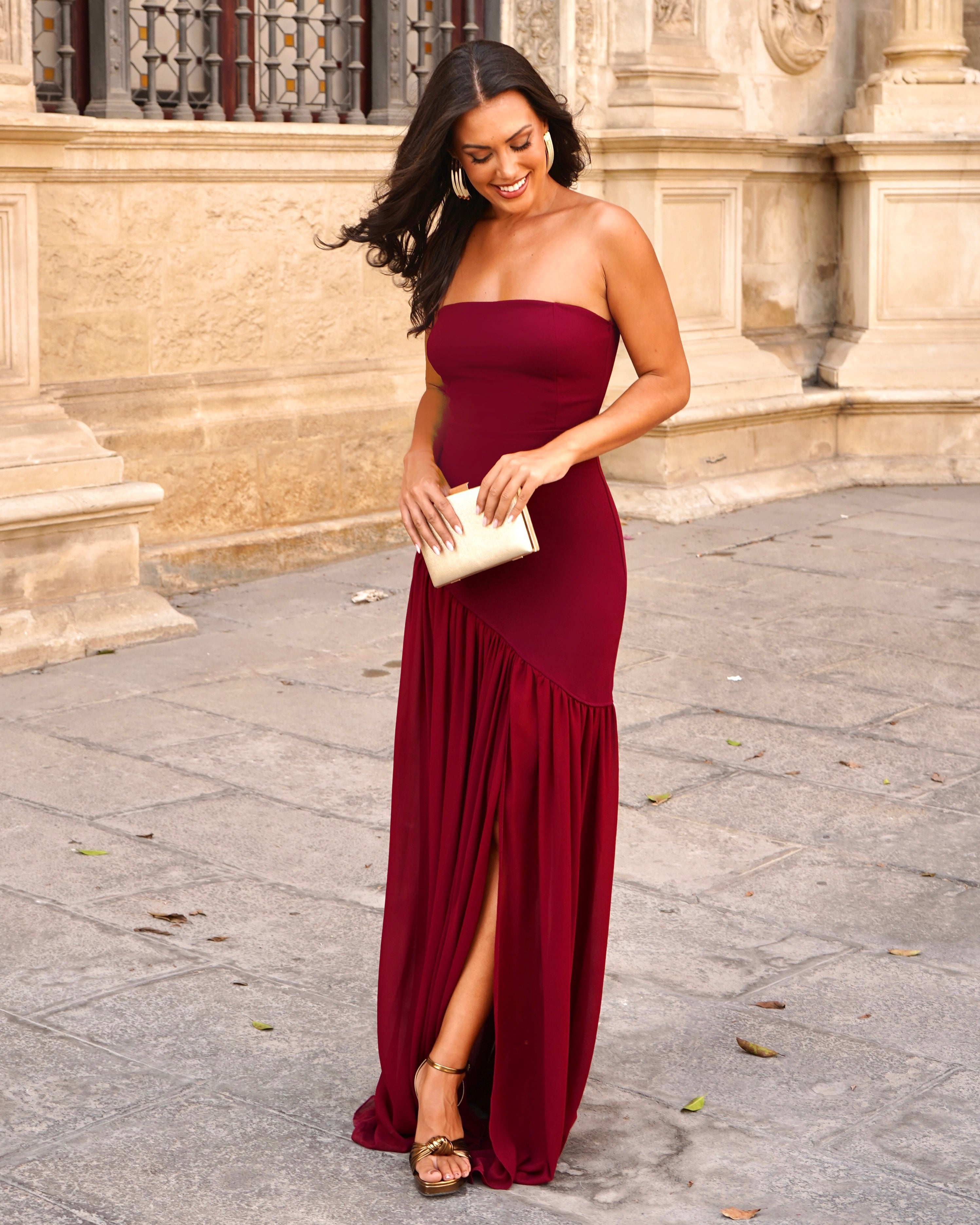 Vestido Jalisco Burdeos