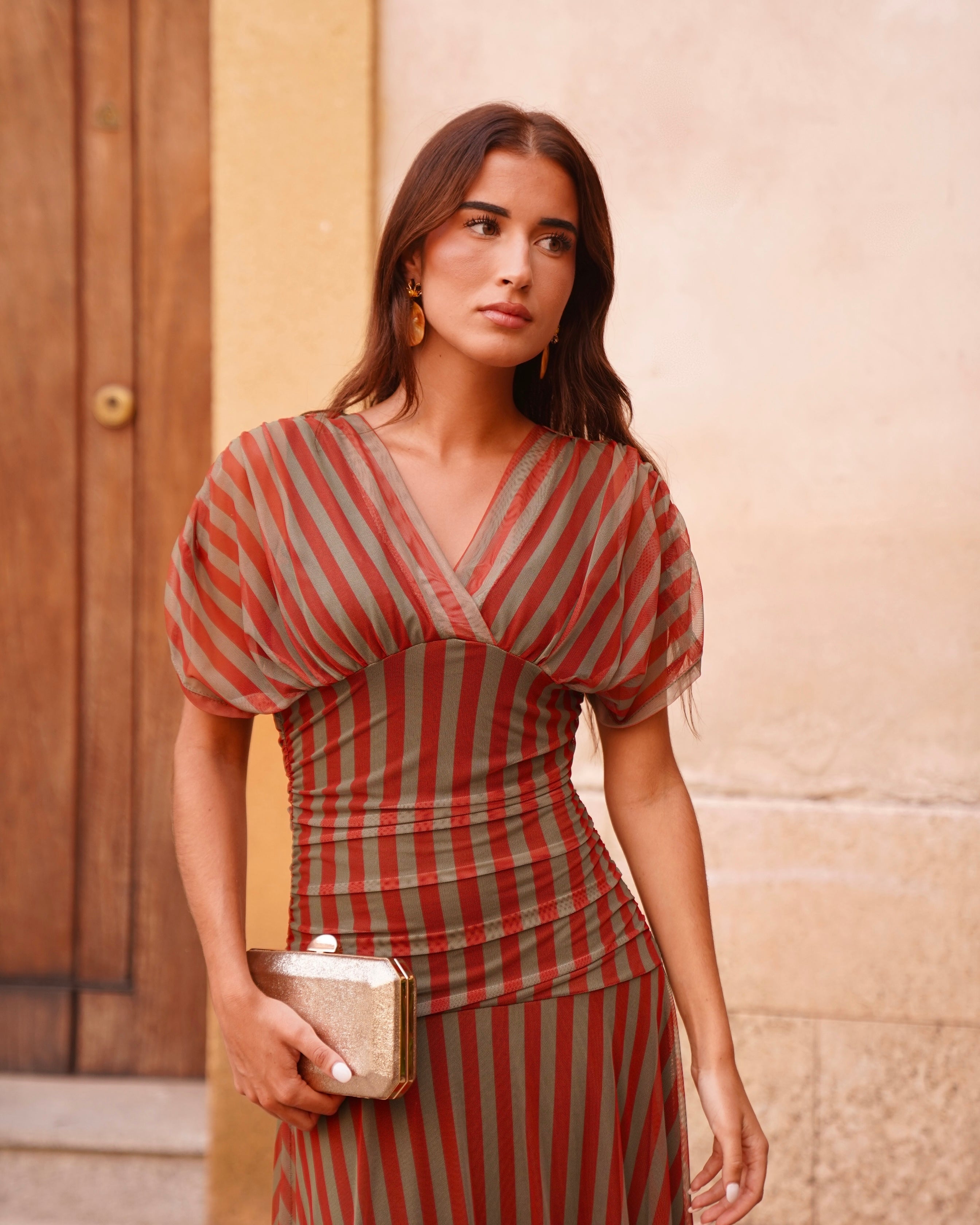 Vestido Grace Caqui/Teja