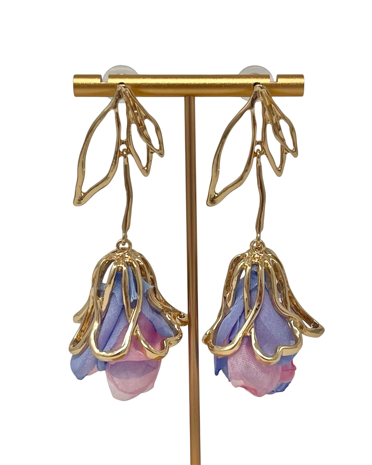 Pendientes Tulipán Azul/Rosa