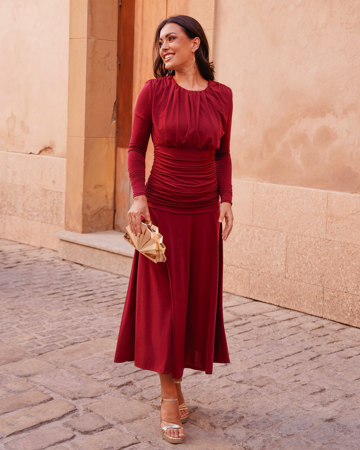 Vestido Candela Burdeos