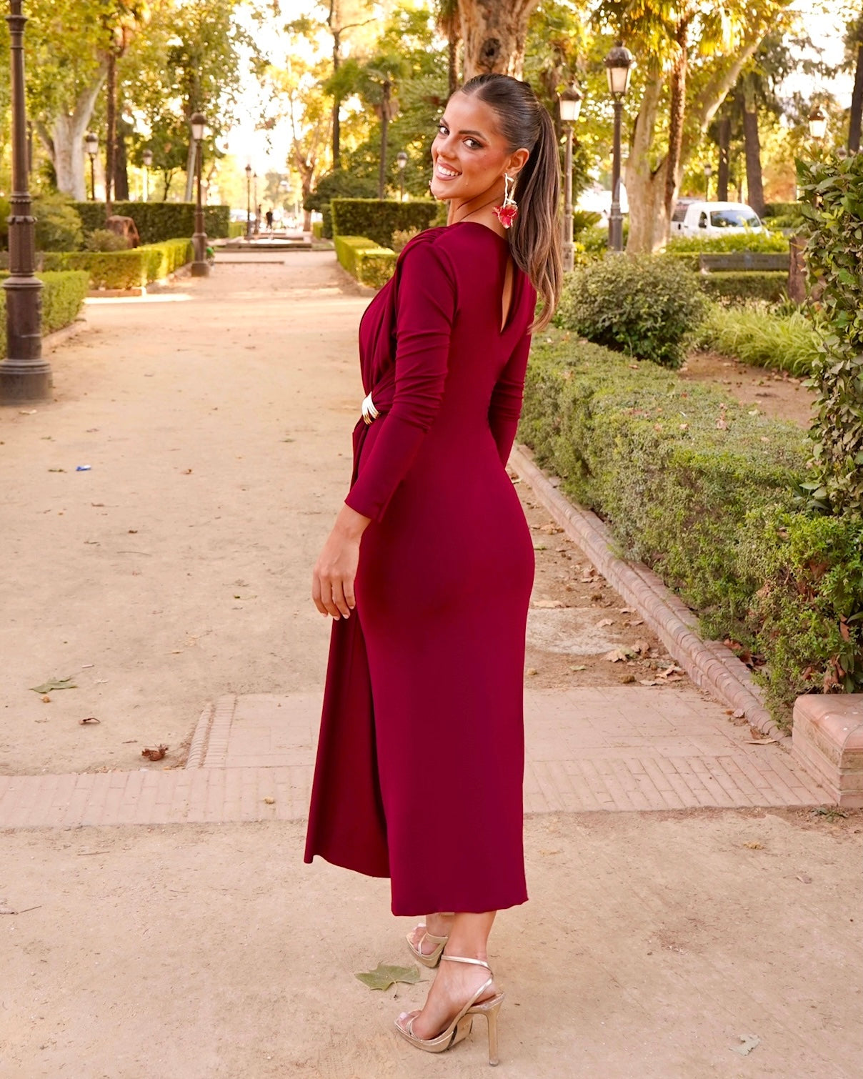 Vestido Carola granate