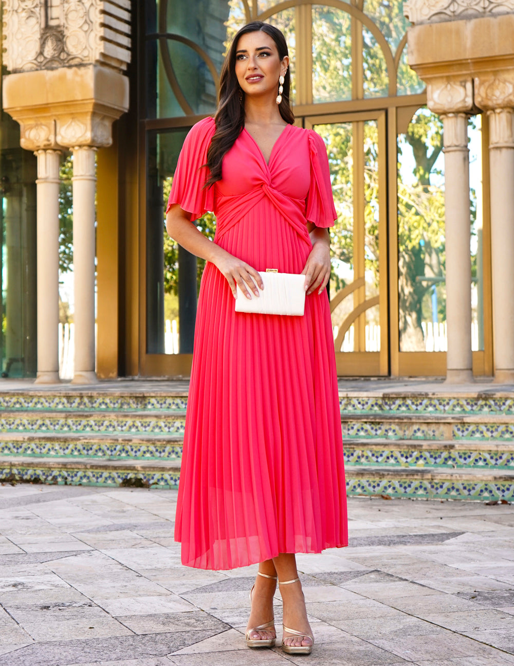 Vestido Mariola Coral oscuro