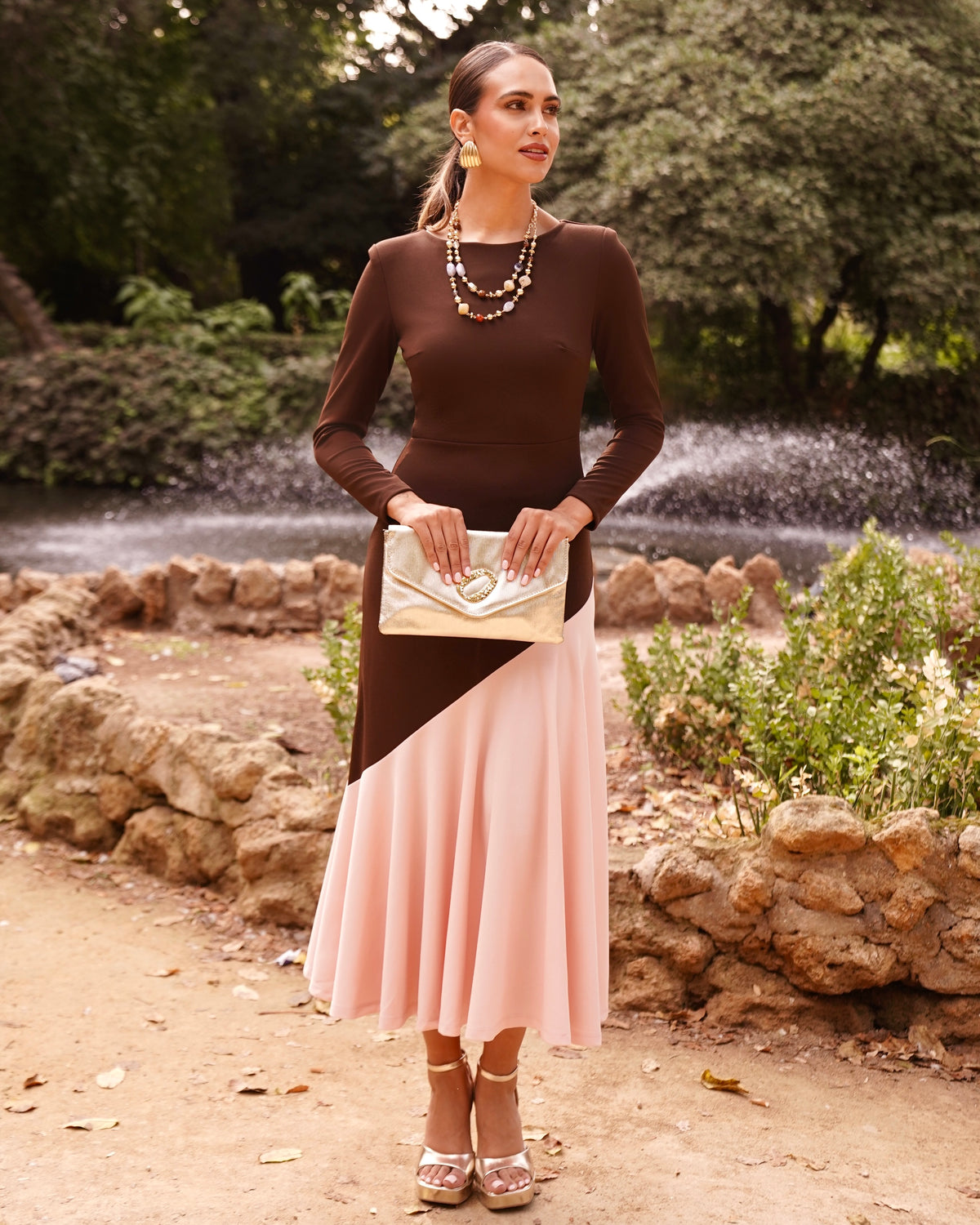 Vestido Estrella Chocolate/Rosa