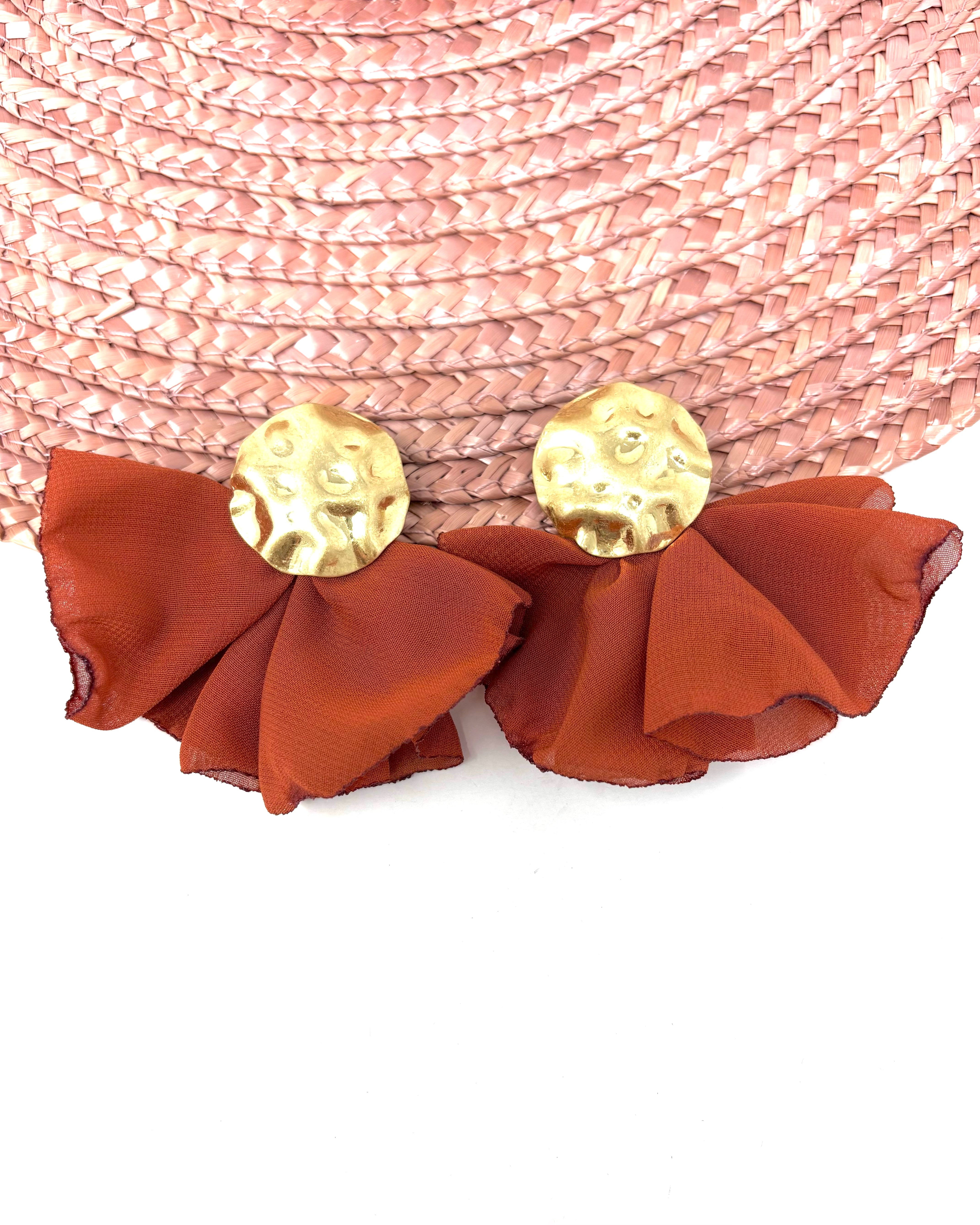 Pendientes Abanico naranja