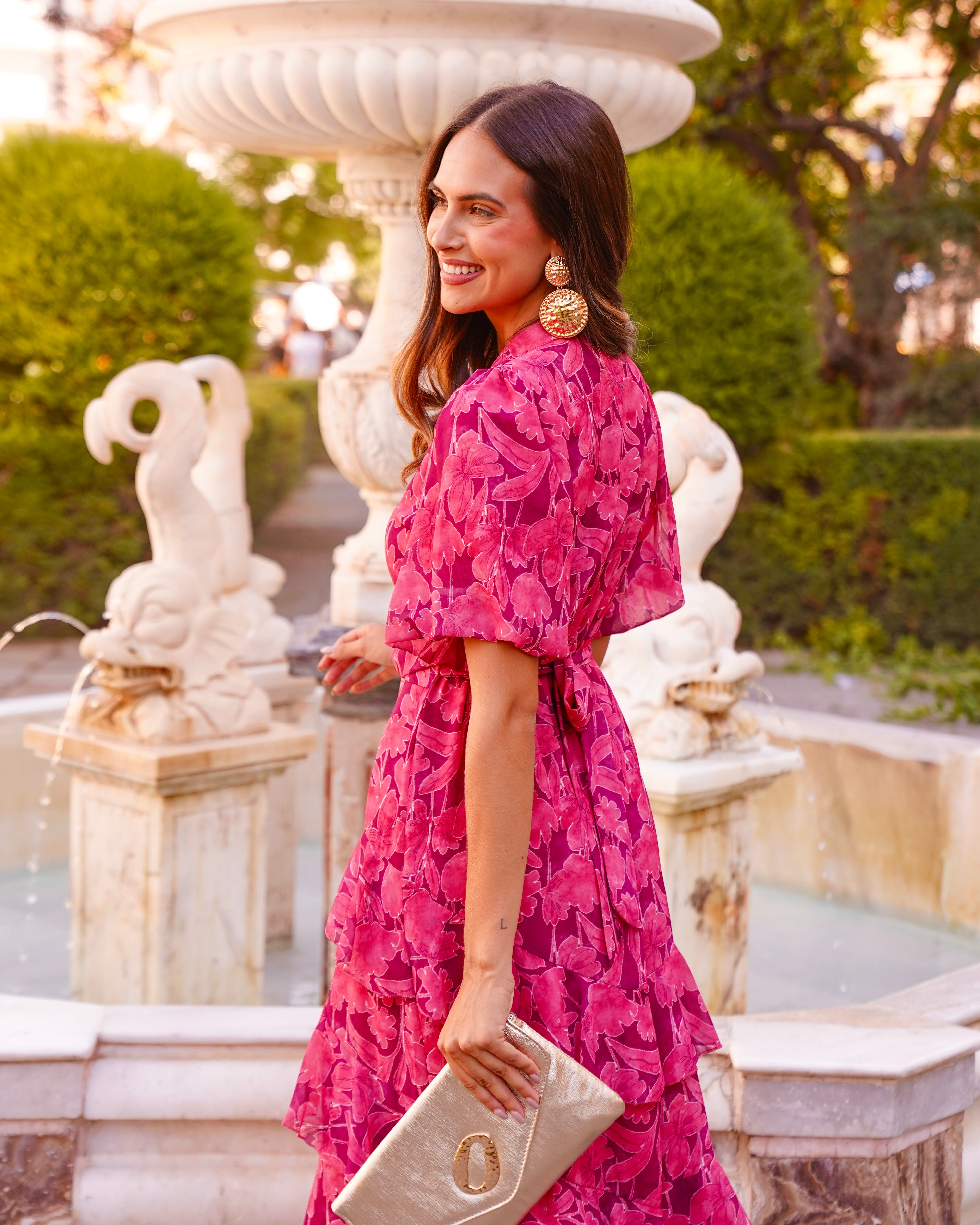 Vestido Graciela Fresa/Buganvilla