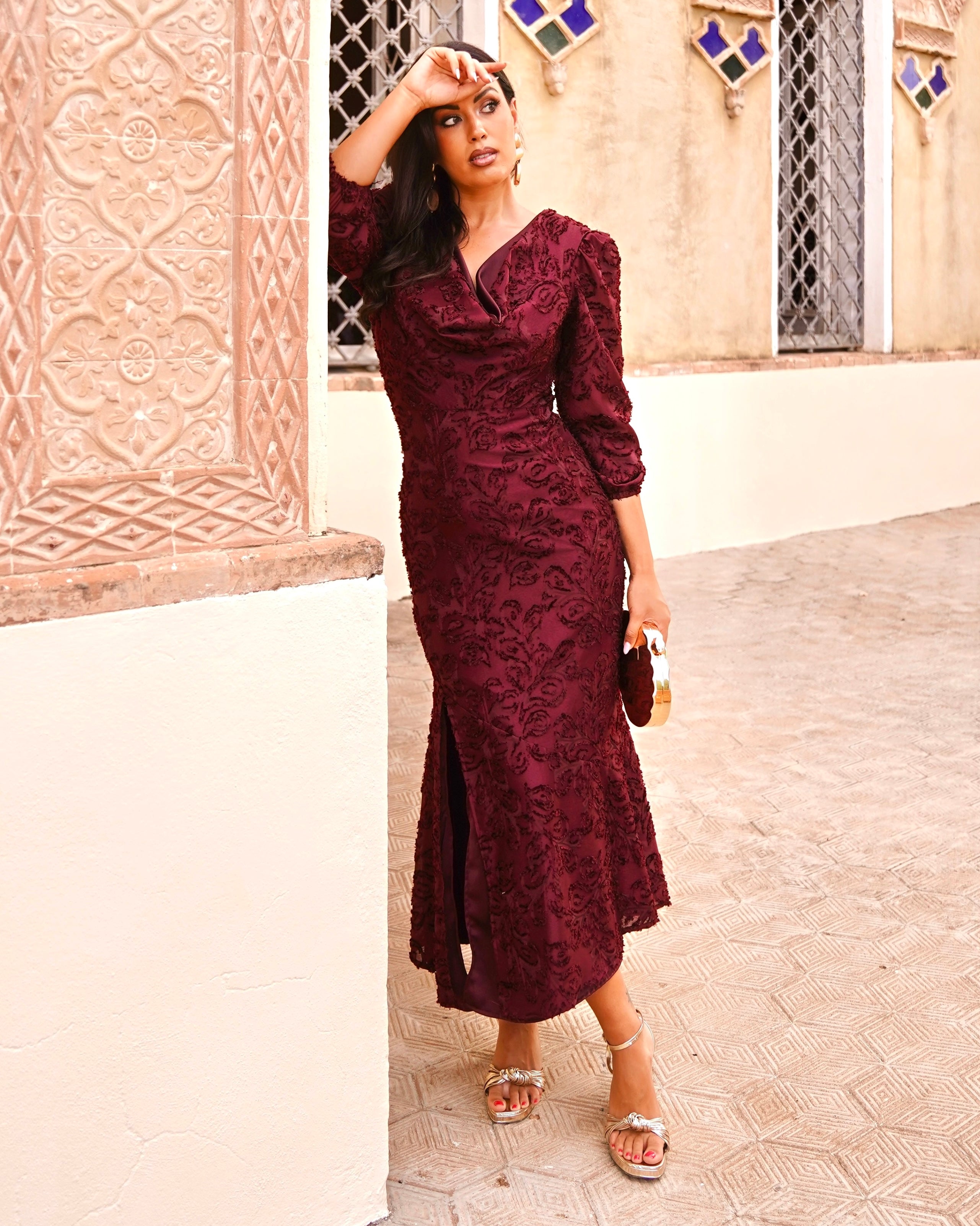 Vestido Leonor Burdeos