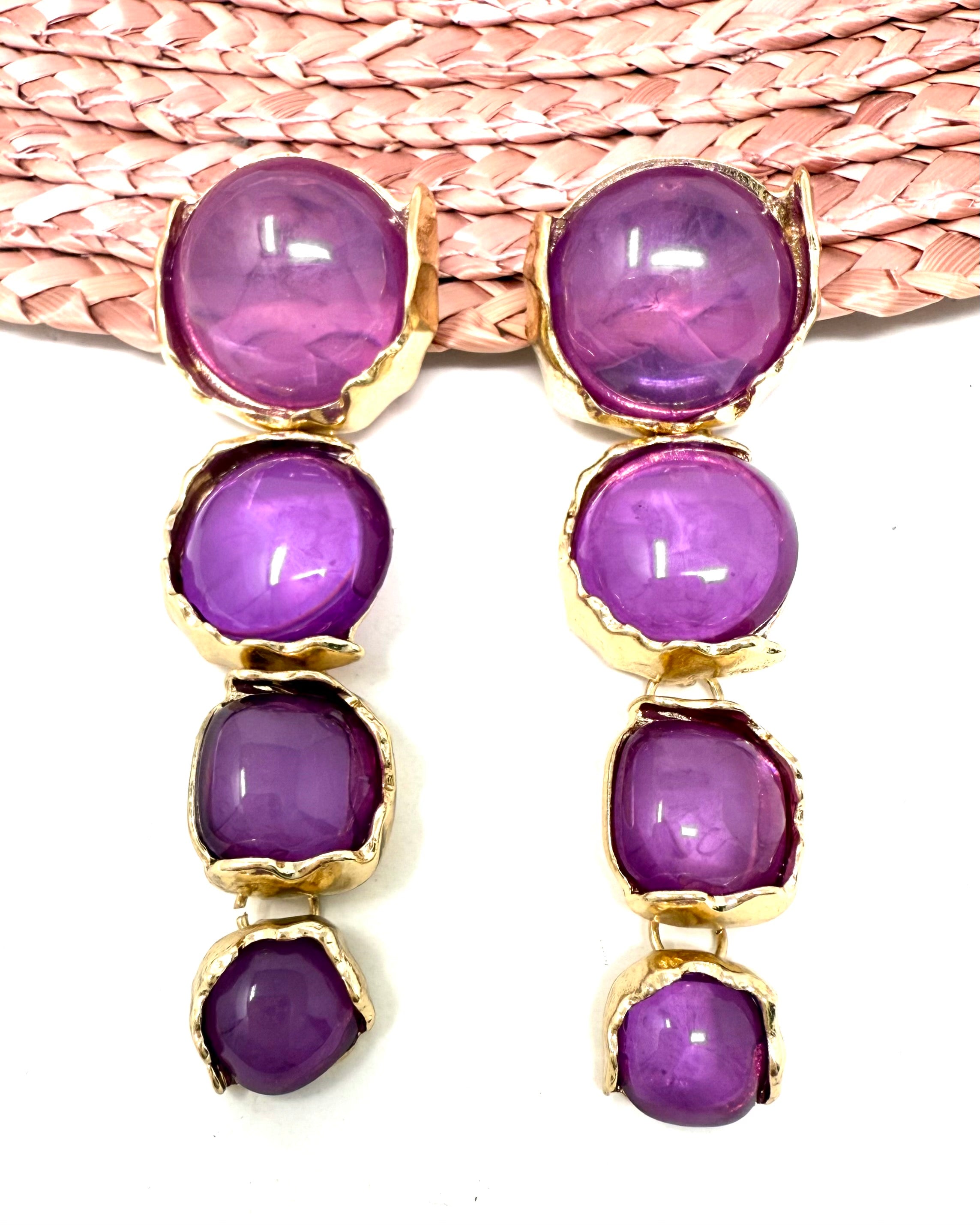 Pendientes Laura Morados