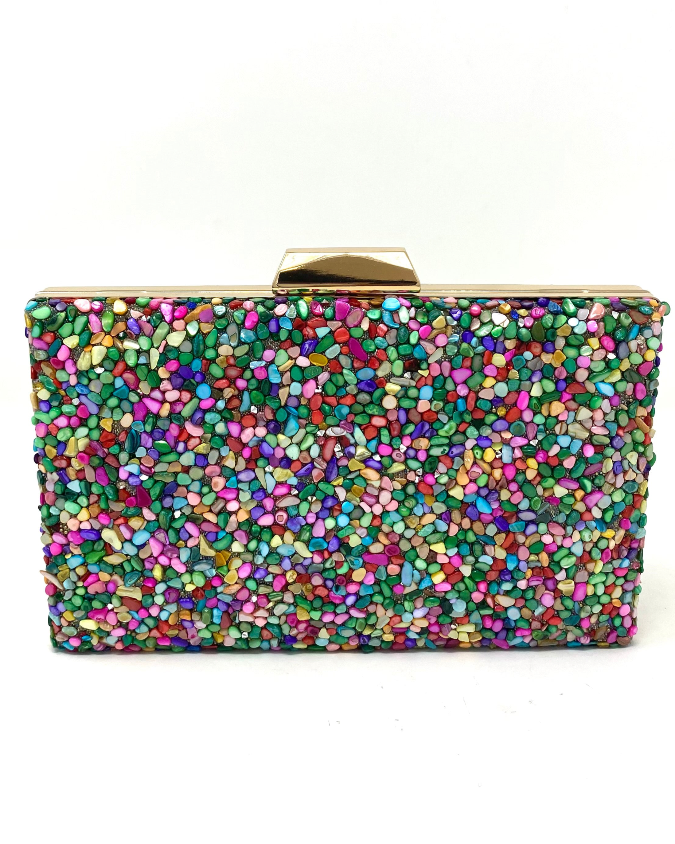 Bolso pedrería multicolor