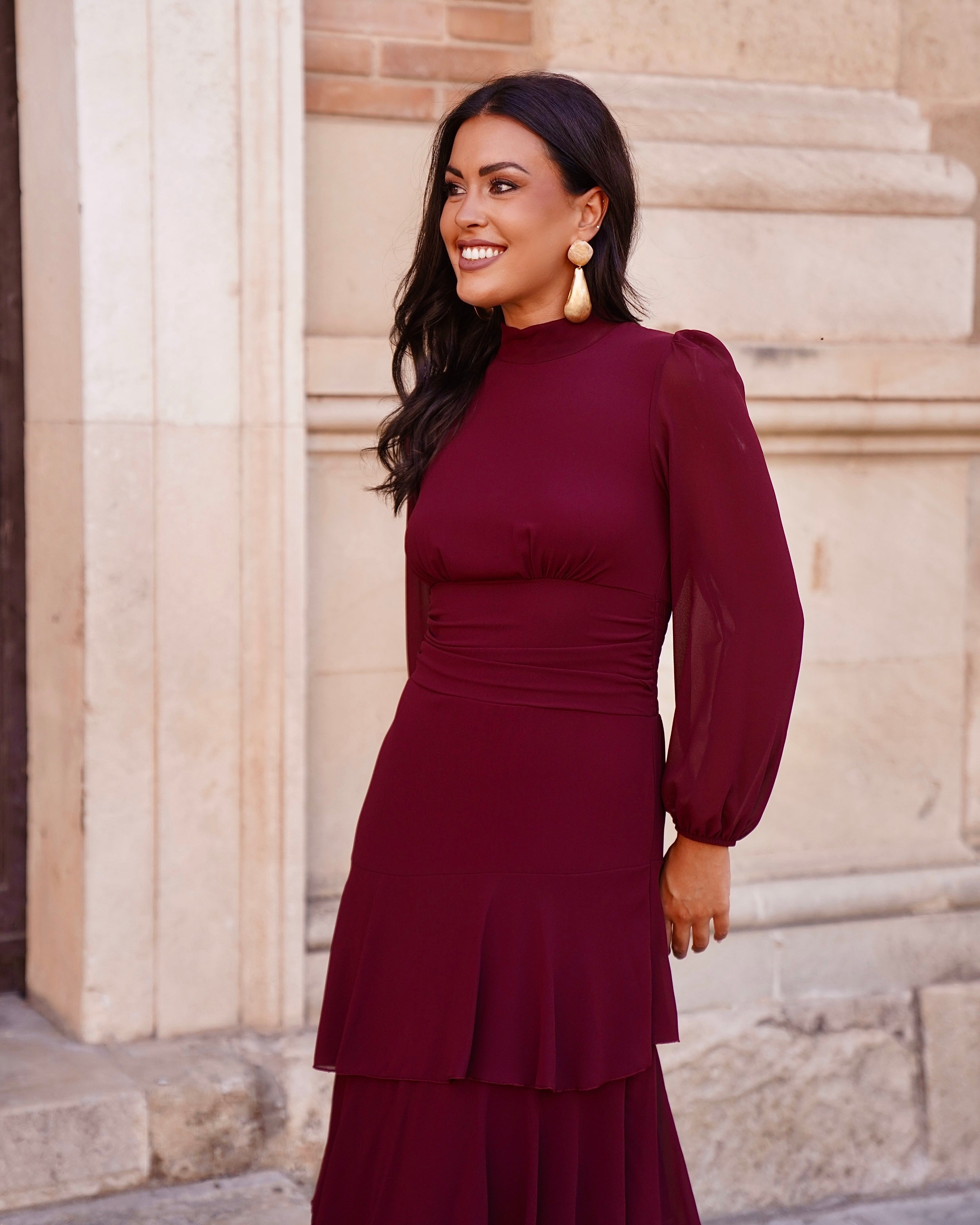 Vestido Julieta Burdeos
