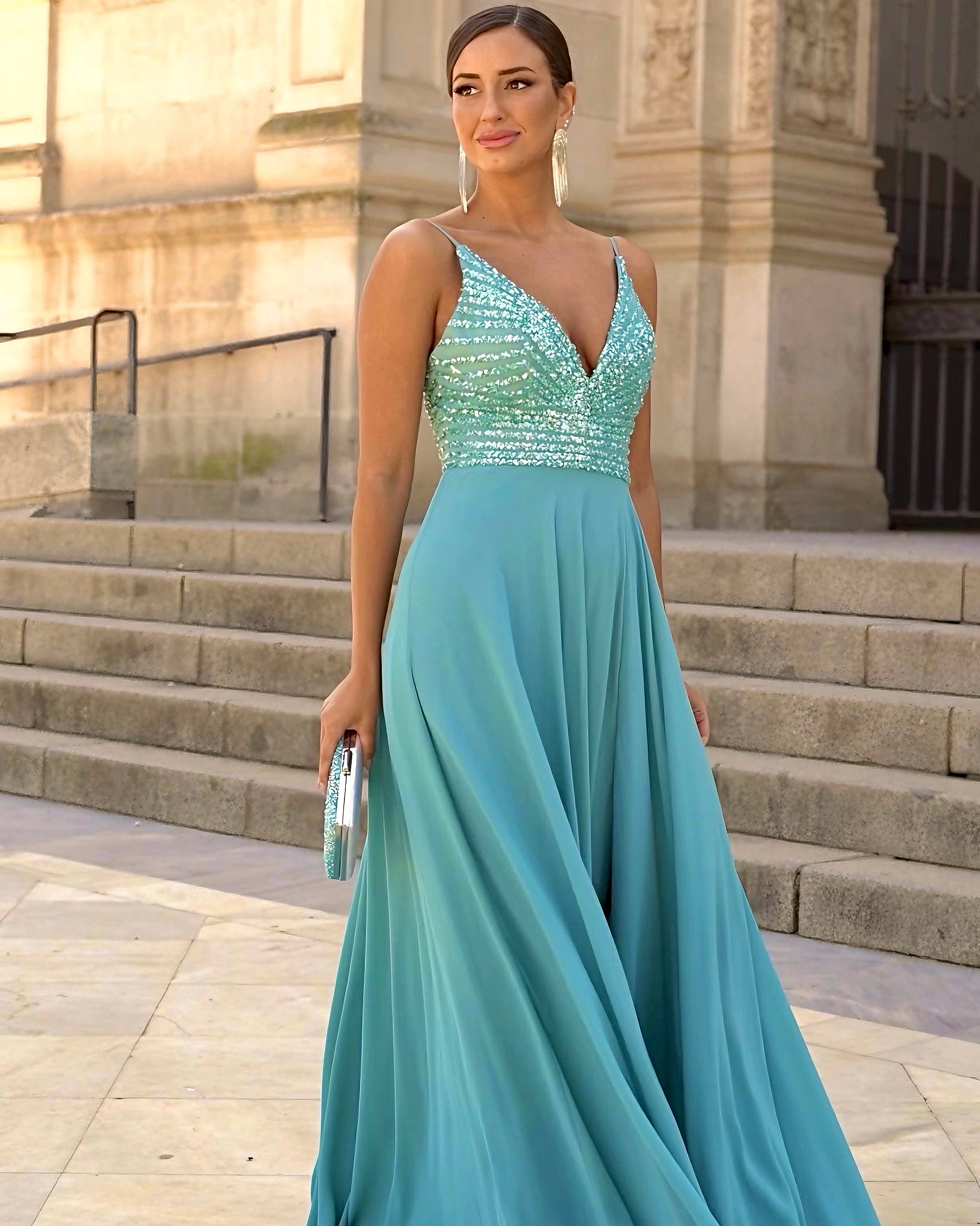 Vestido Valentina Verde Agua