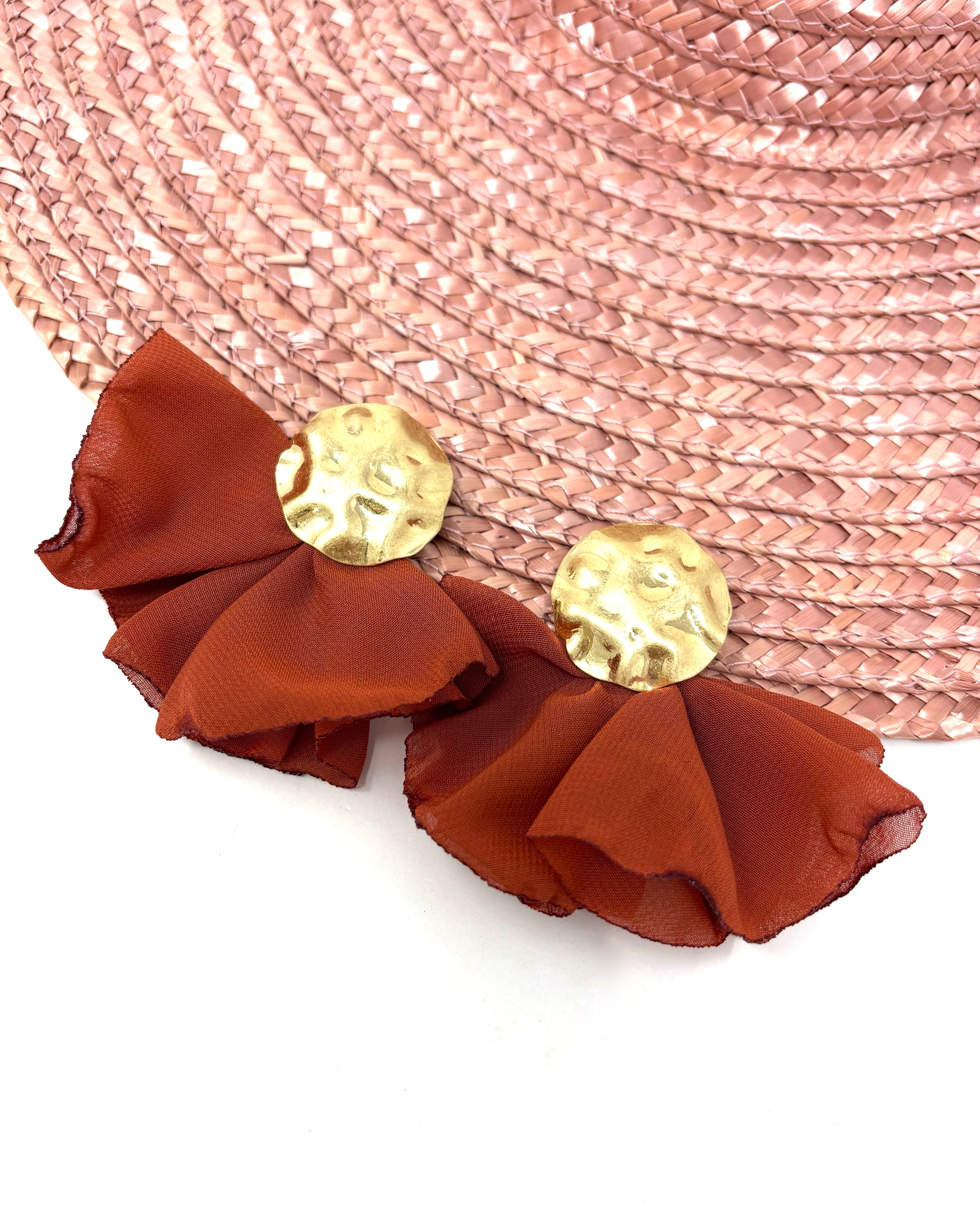 Pendientes Abanico naranja