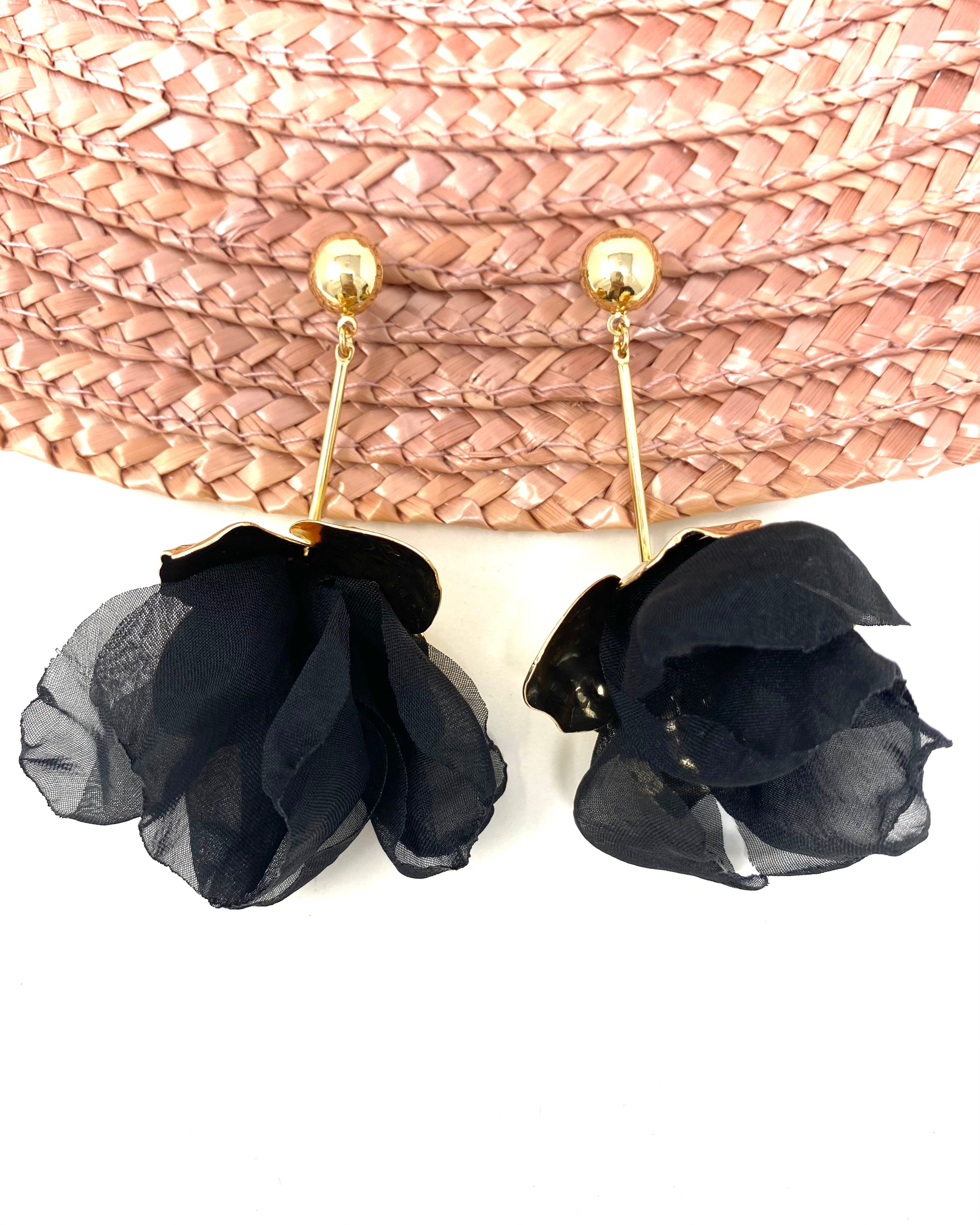 Pendientes Amapola negros
