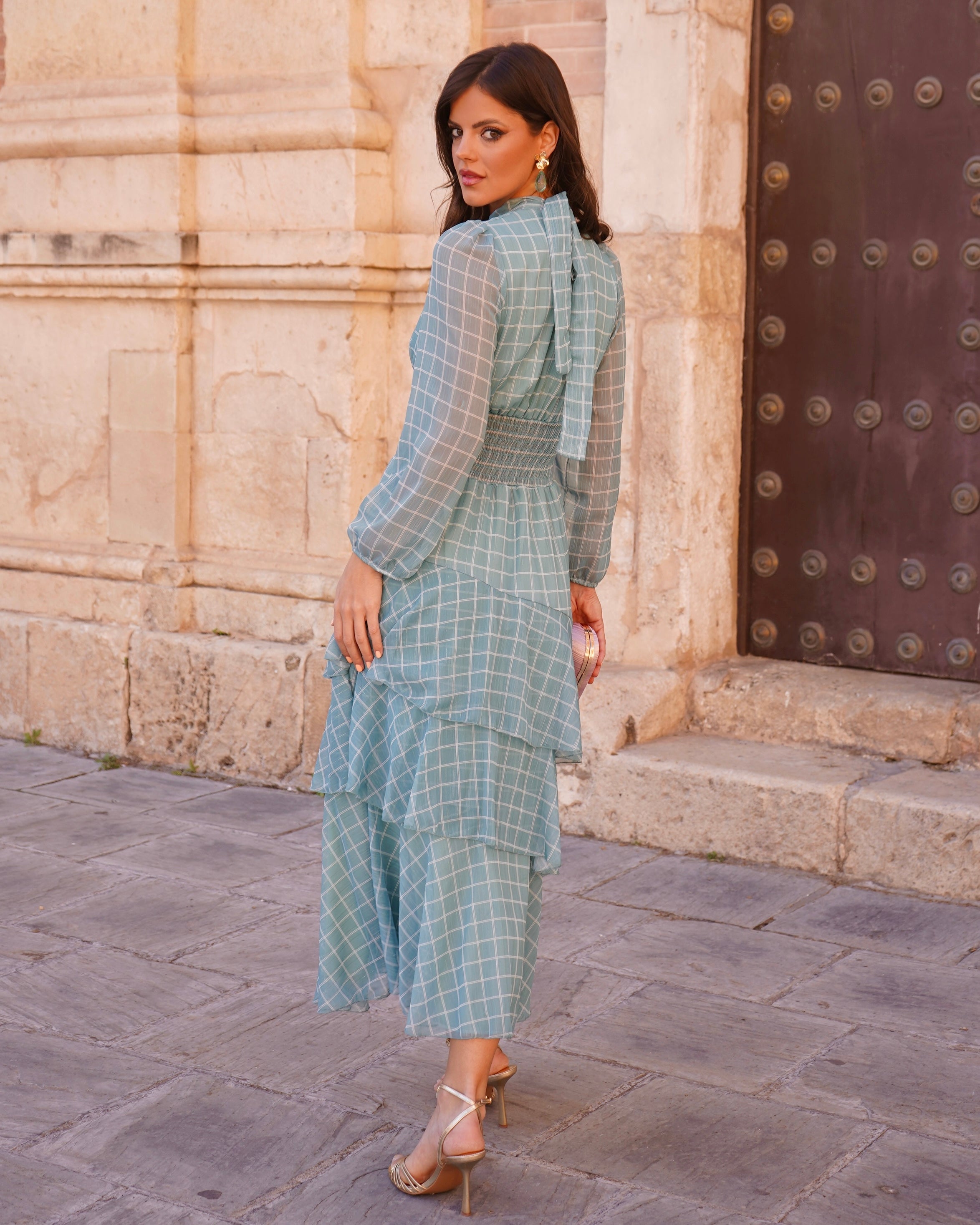 Vestido Marieta Verde Agua