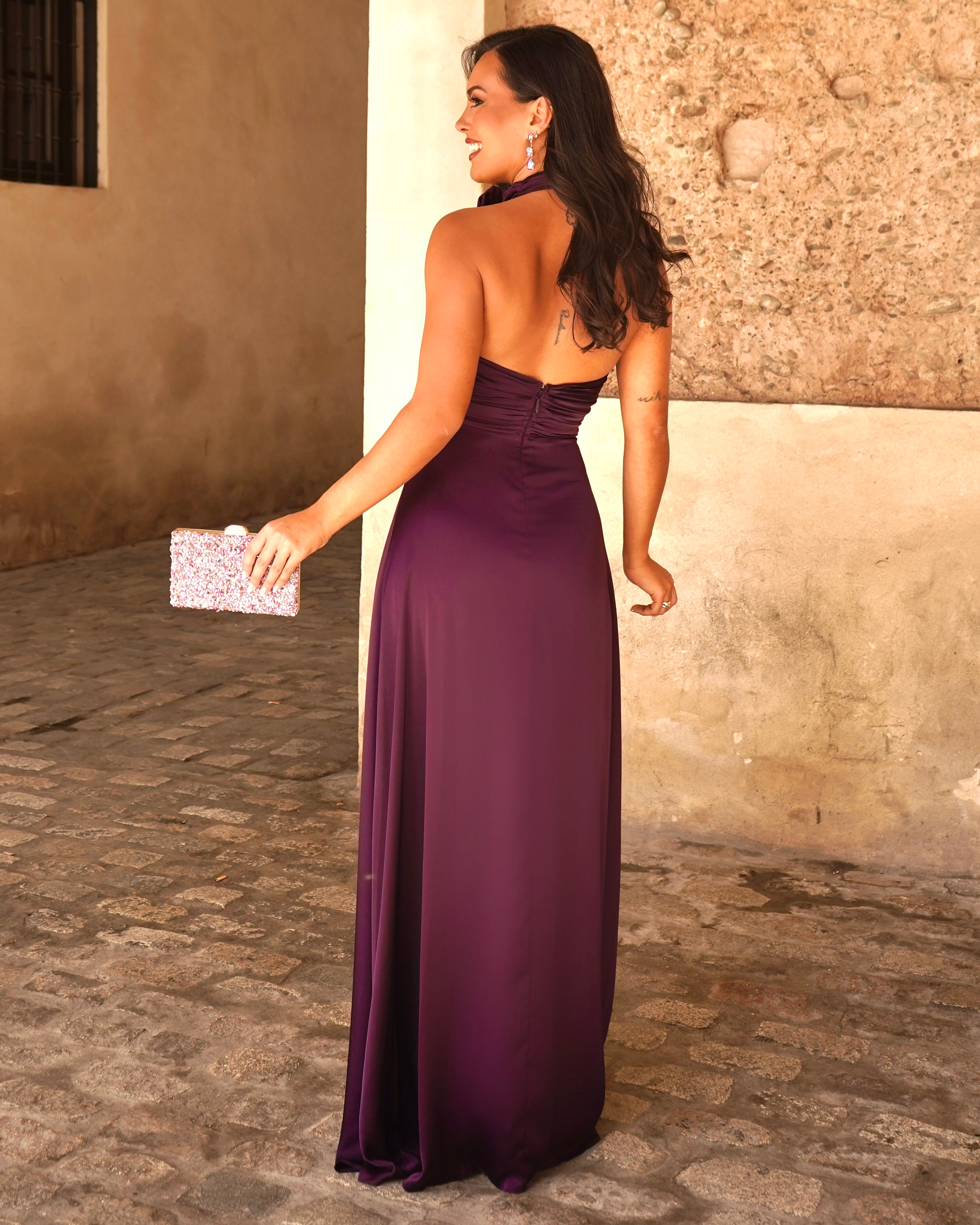 Vestido Galia Berenjena