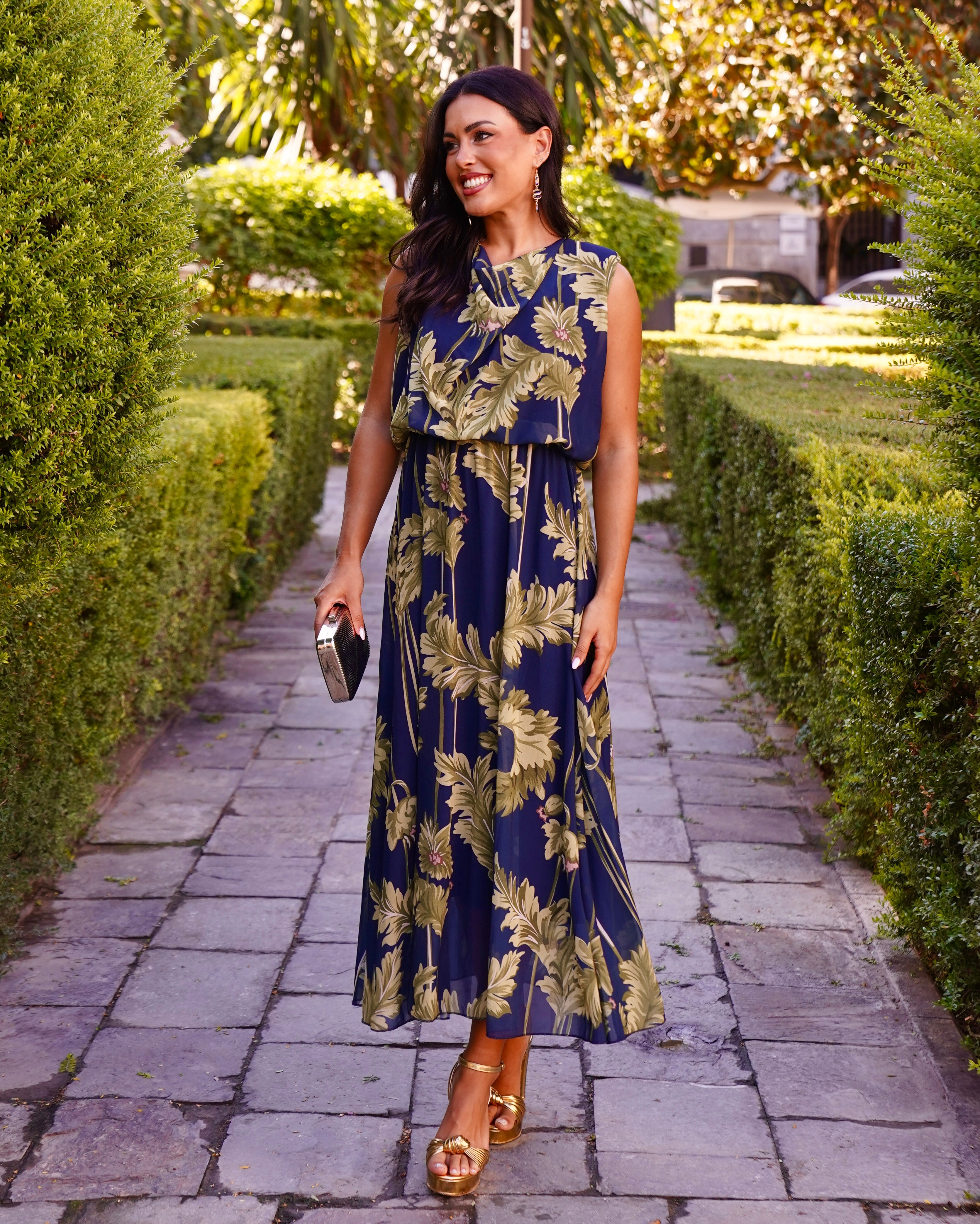Vestido Lily Verde/Marino