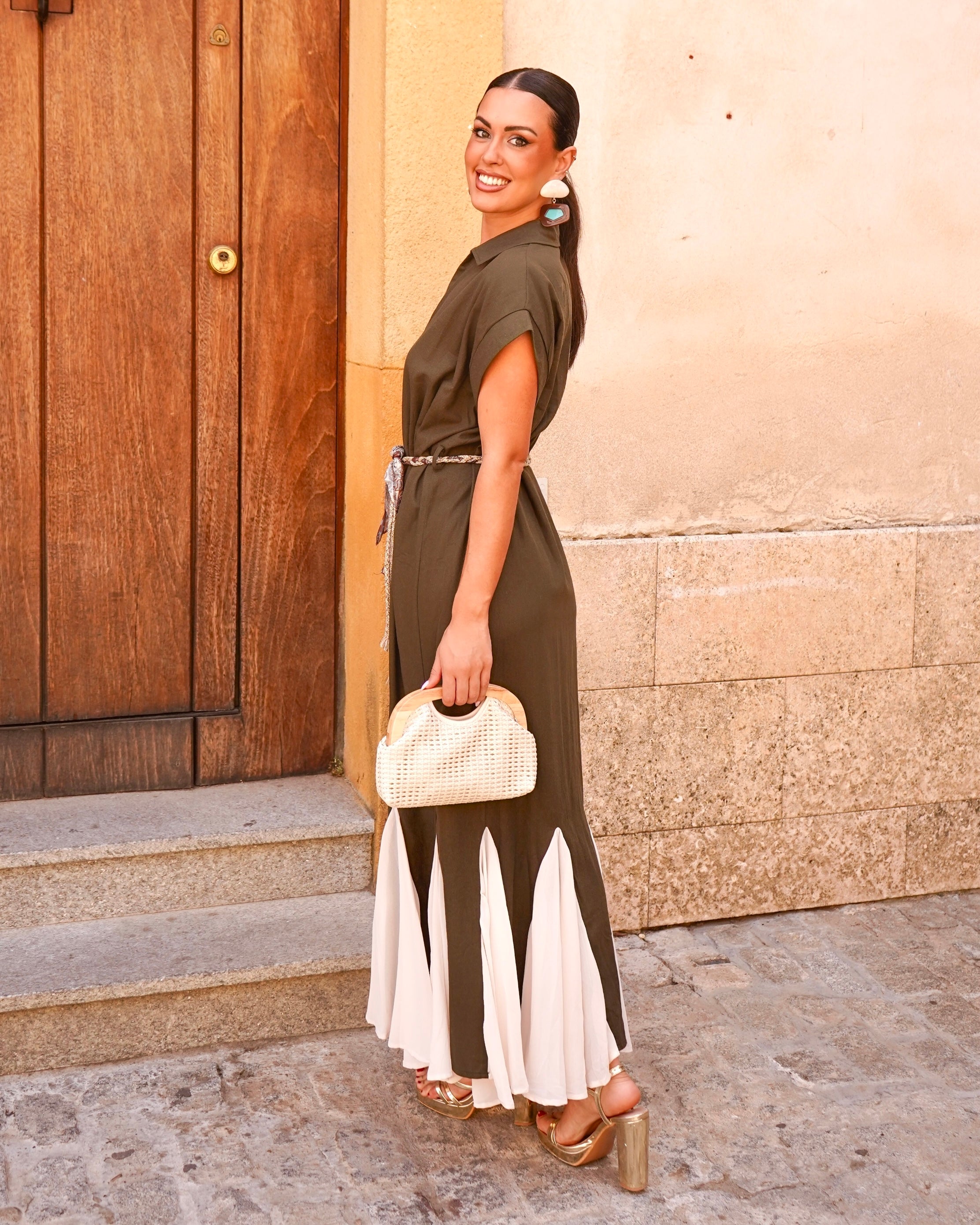 Vestido Piluca Verde Caqui