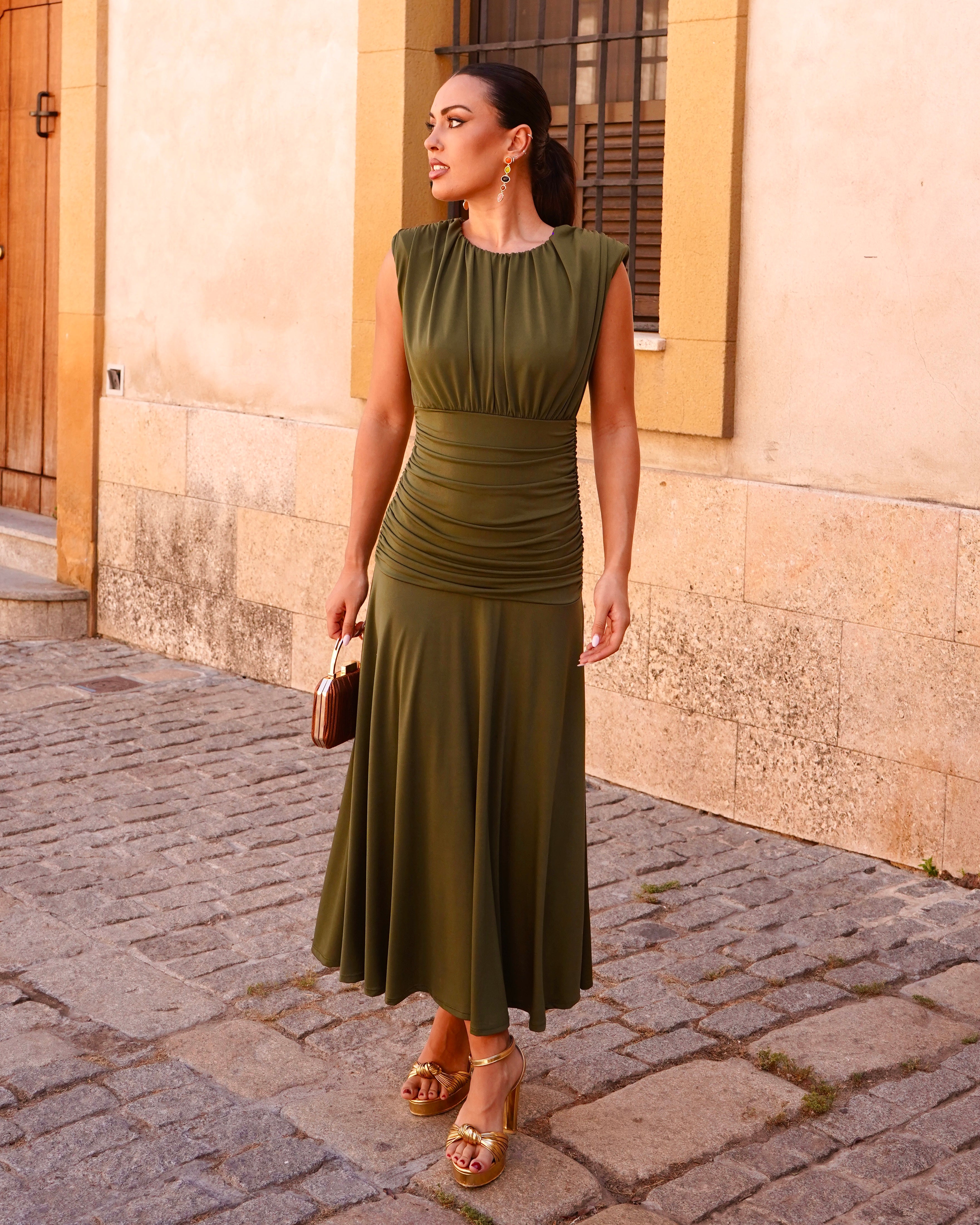 Vestido Azucena Caqui