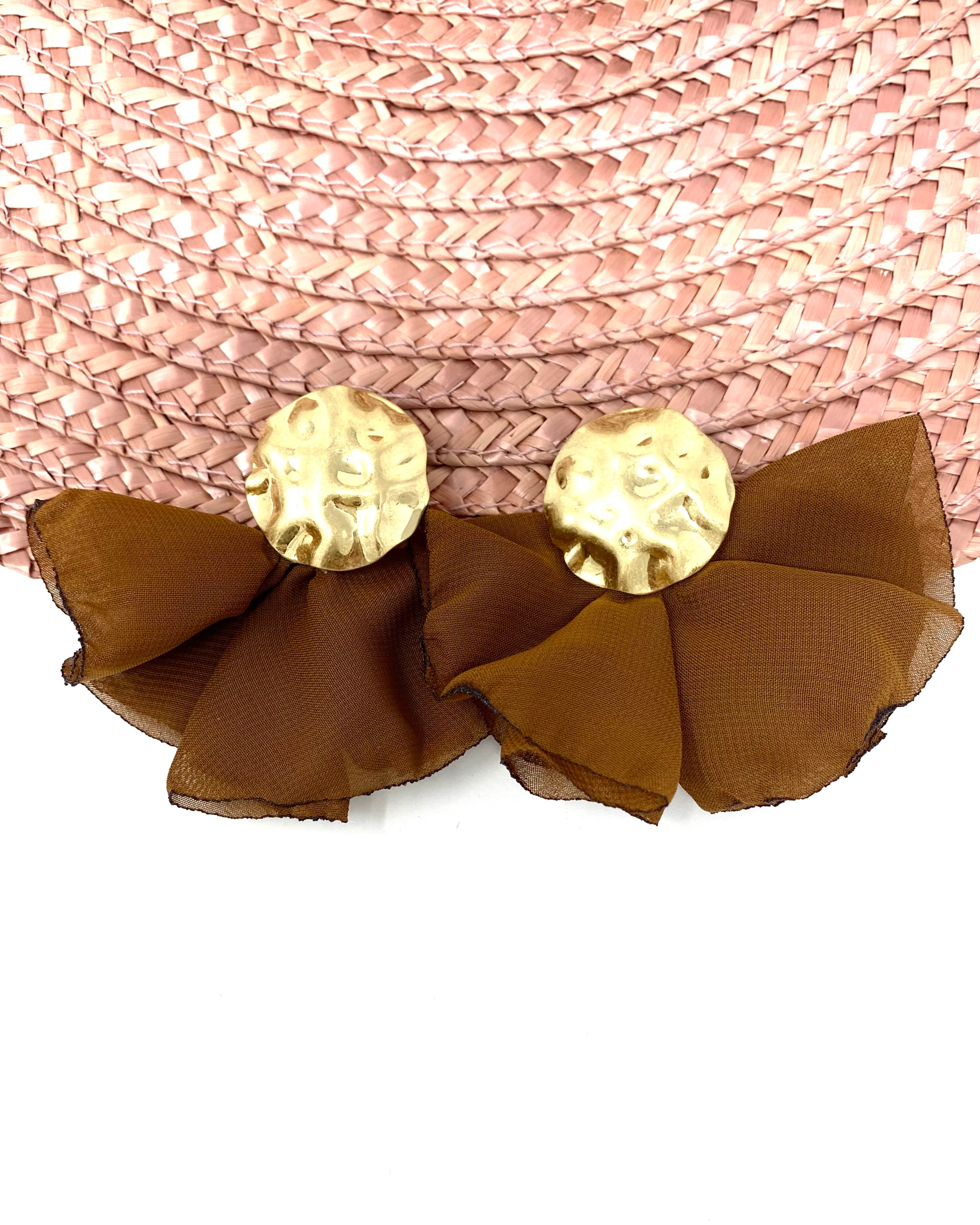 Pendientes Abanico marrón