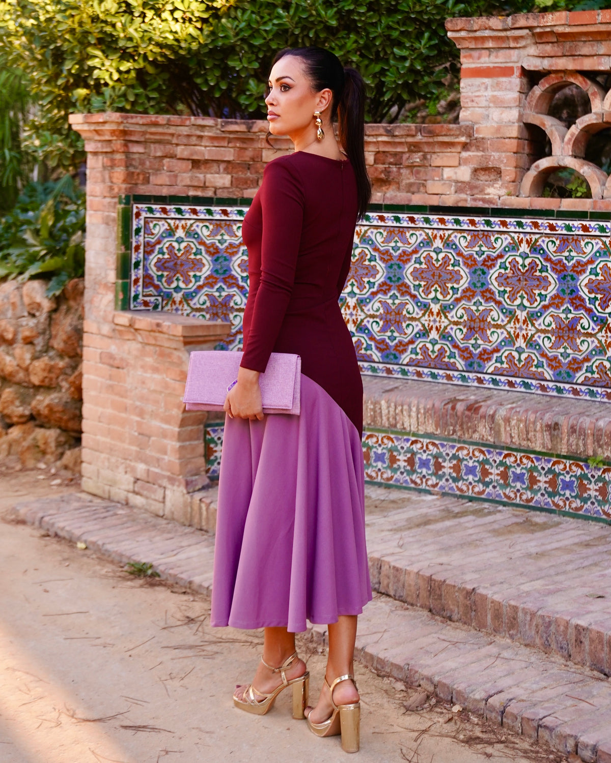 Vestido Estrella Burdeos/Malva