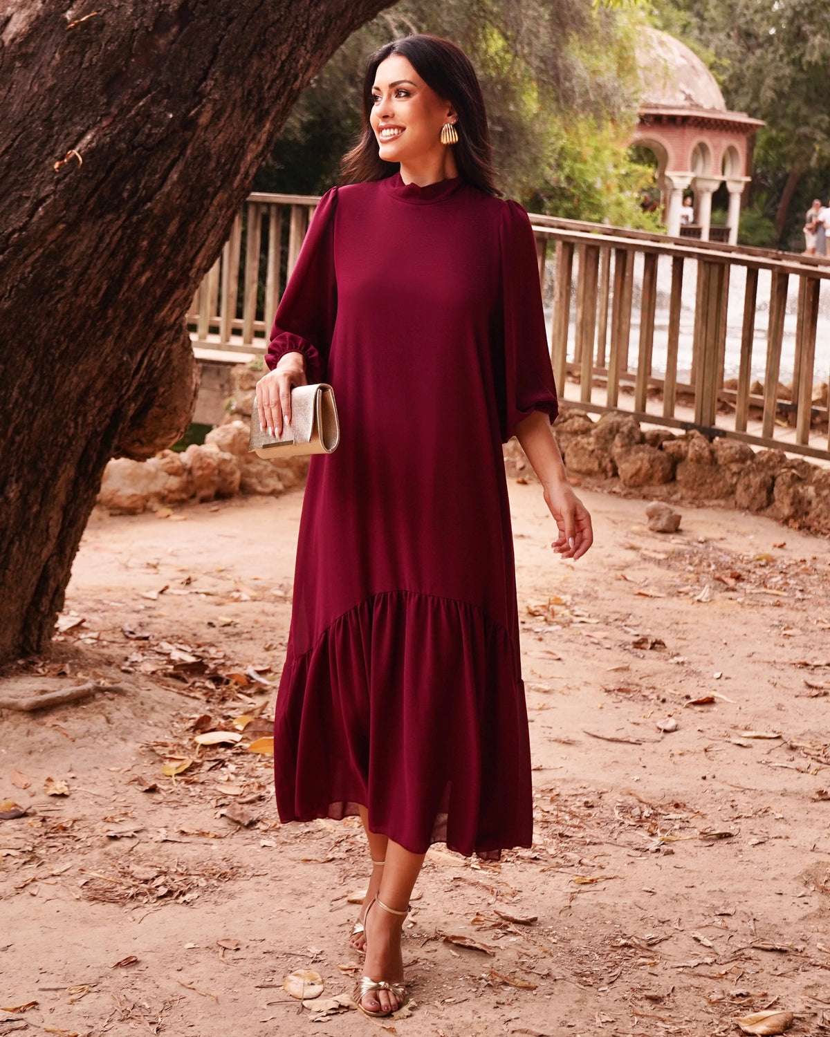 Vestido Constanza Burdeos
