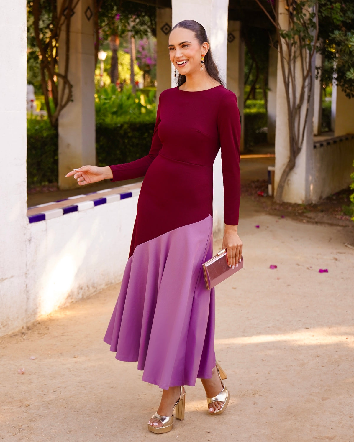 Vestido Estrella Burdeos/Malva