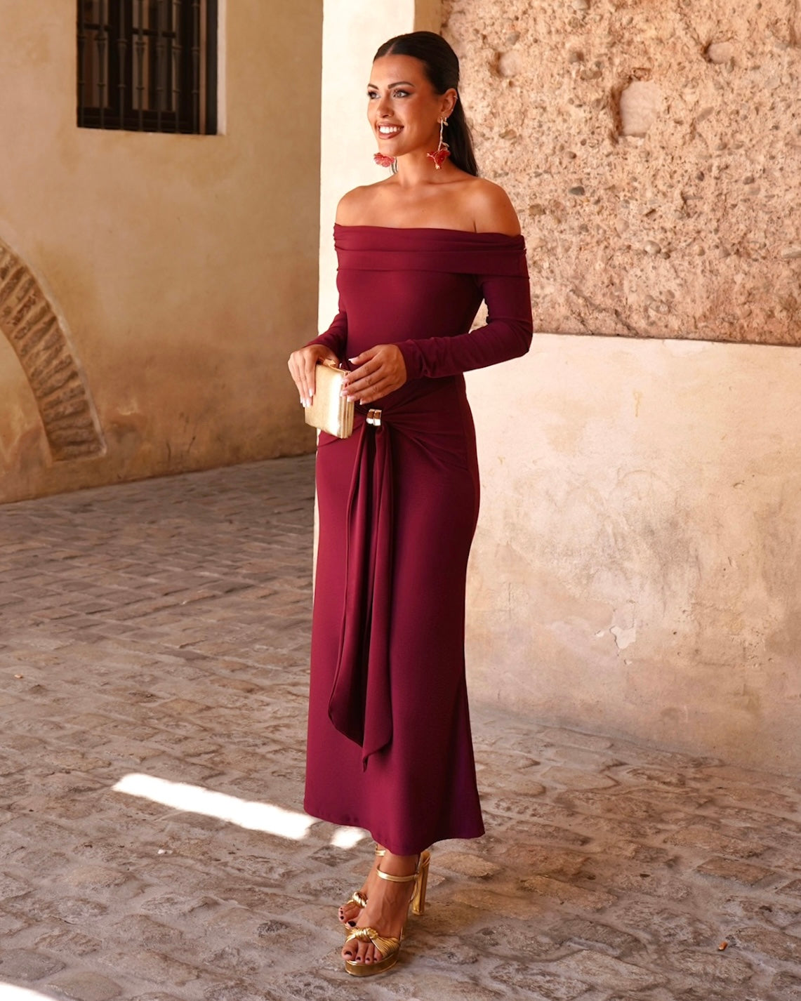 Vestido Mireia Bordeaux