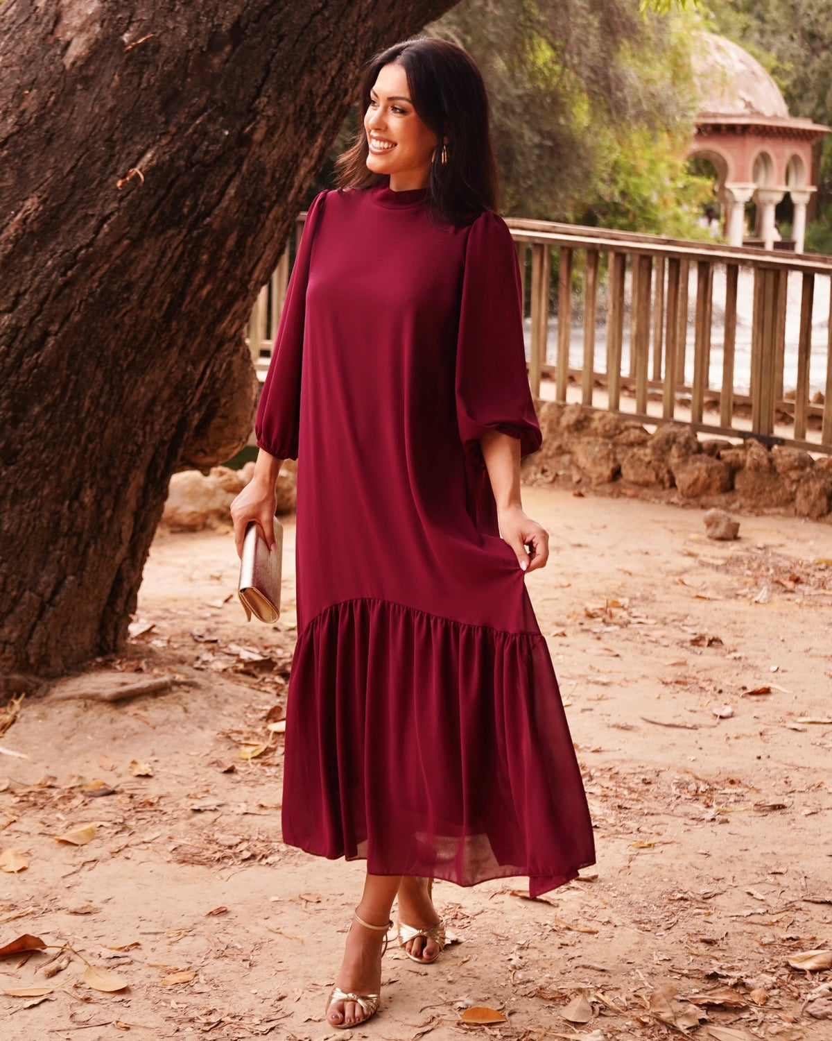 Vestido Constanza Burdeos