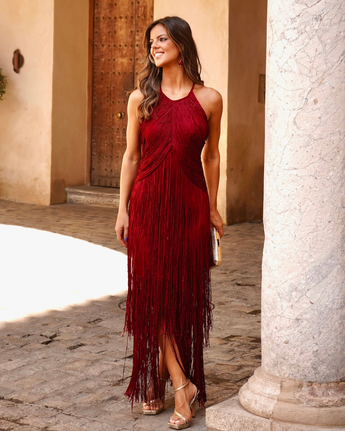 Vestido Andrea burdeos