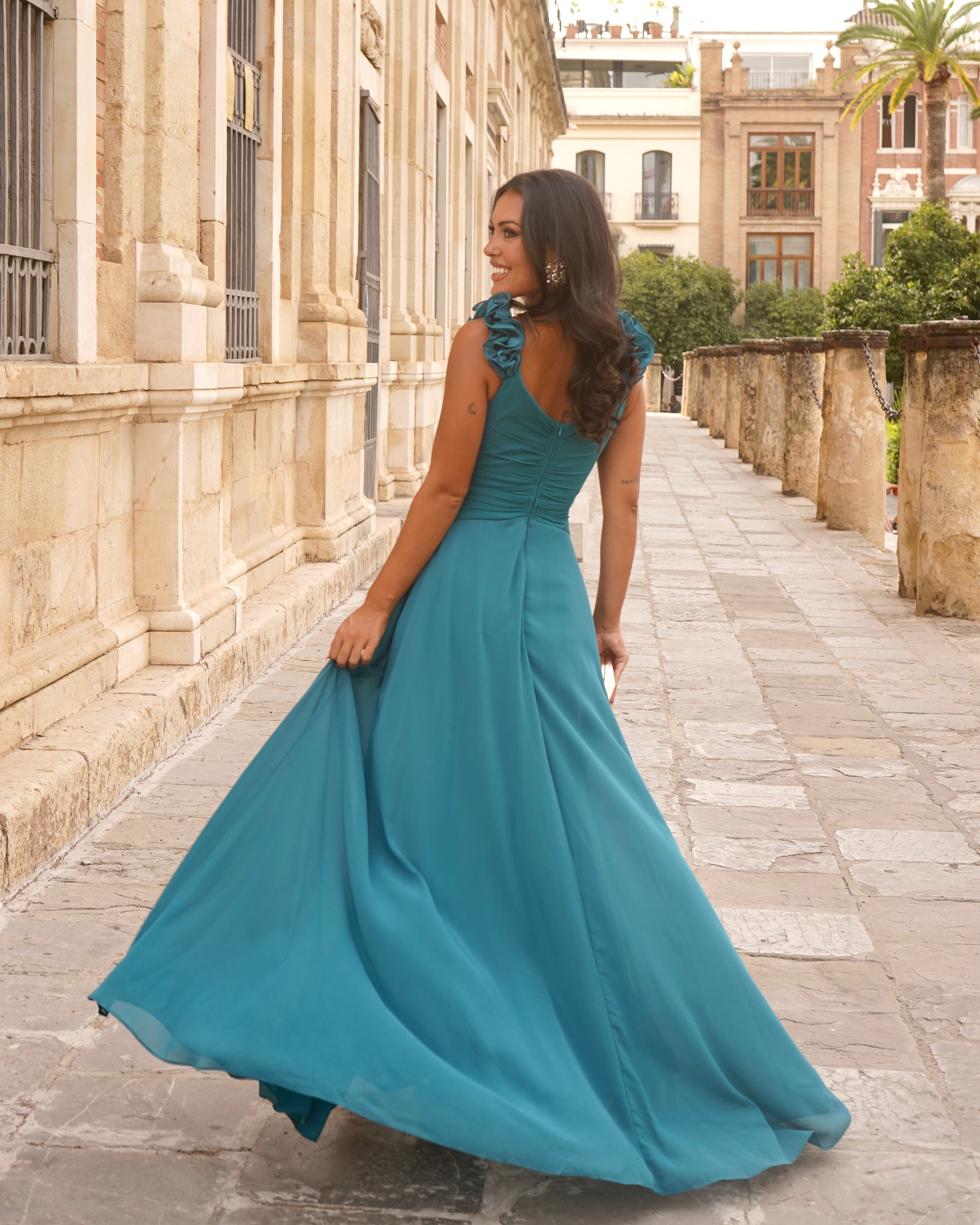 Vestido Madeira petróleo