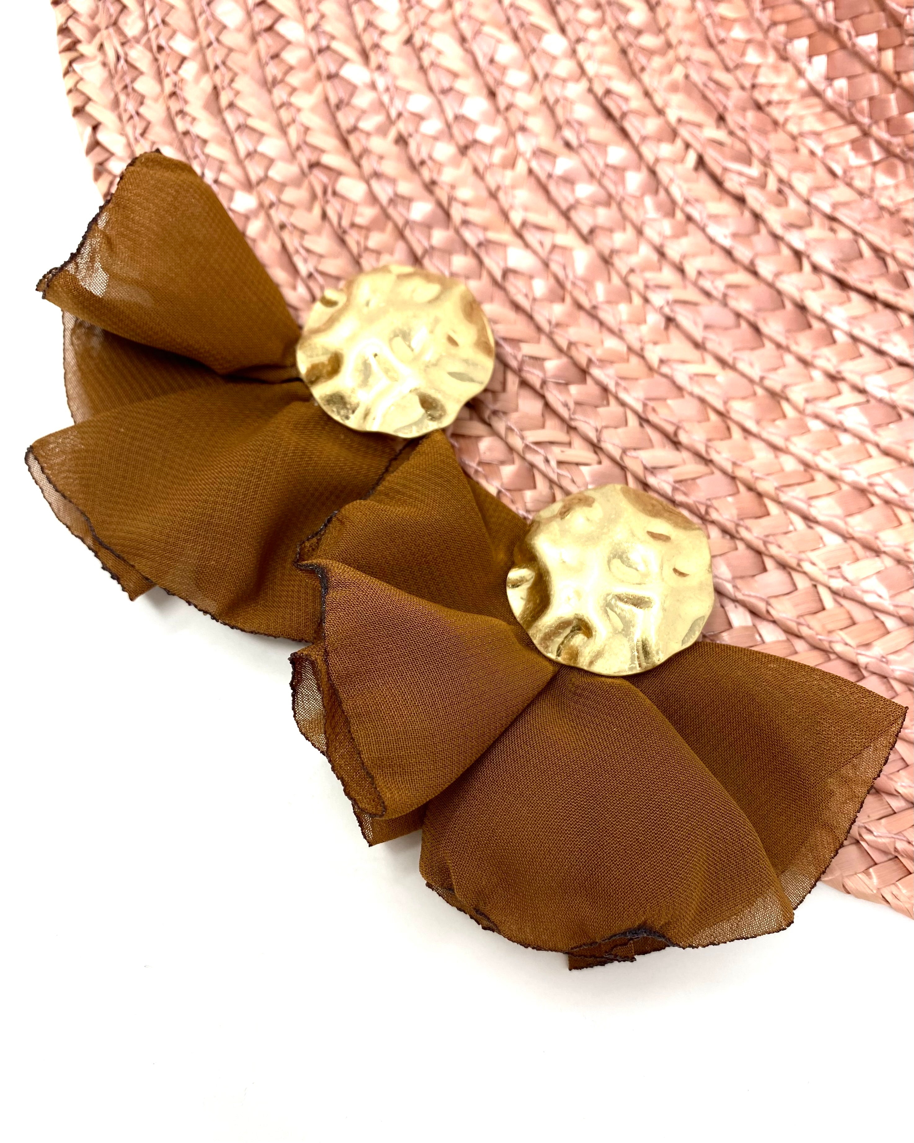 Pendientes Abanico marrón