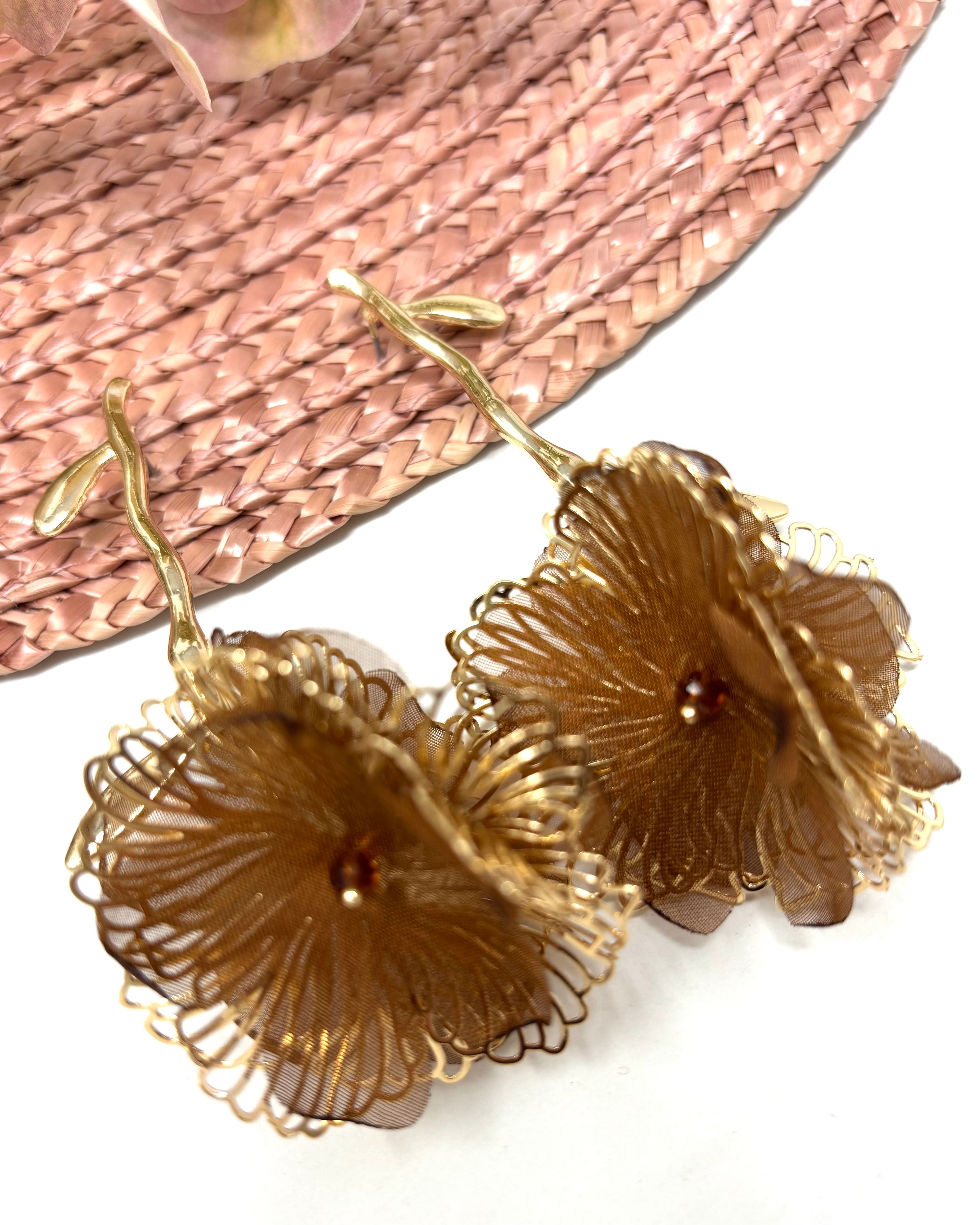 Pendientes Jimena chocolate.
