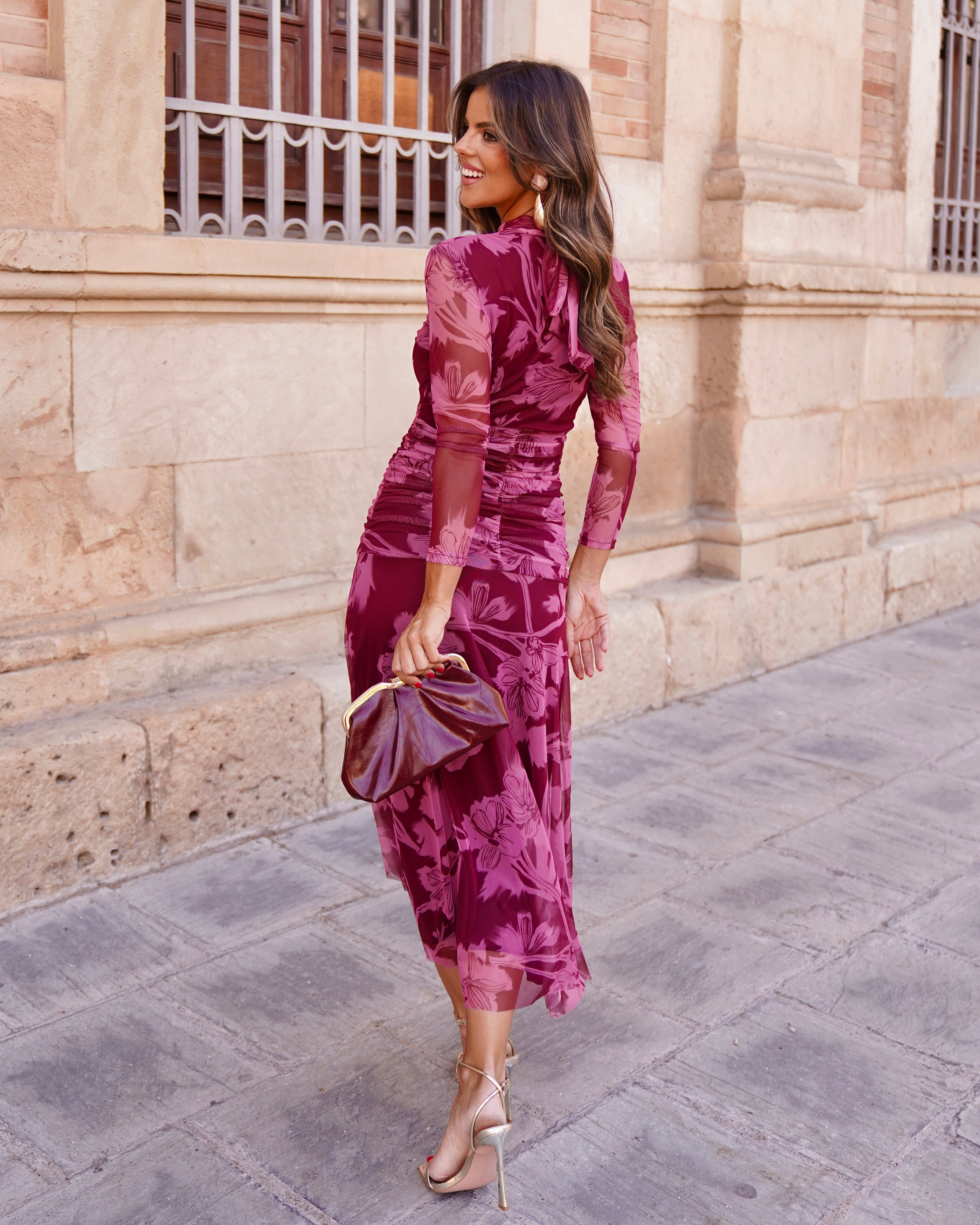 Vestido Damisela Rosa/Burdeos