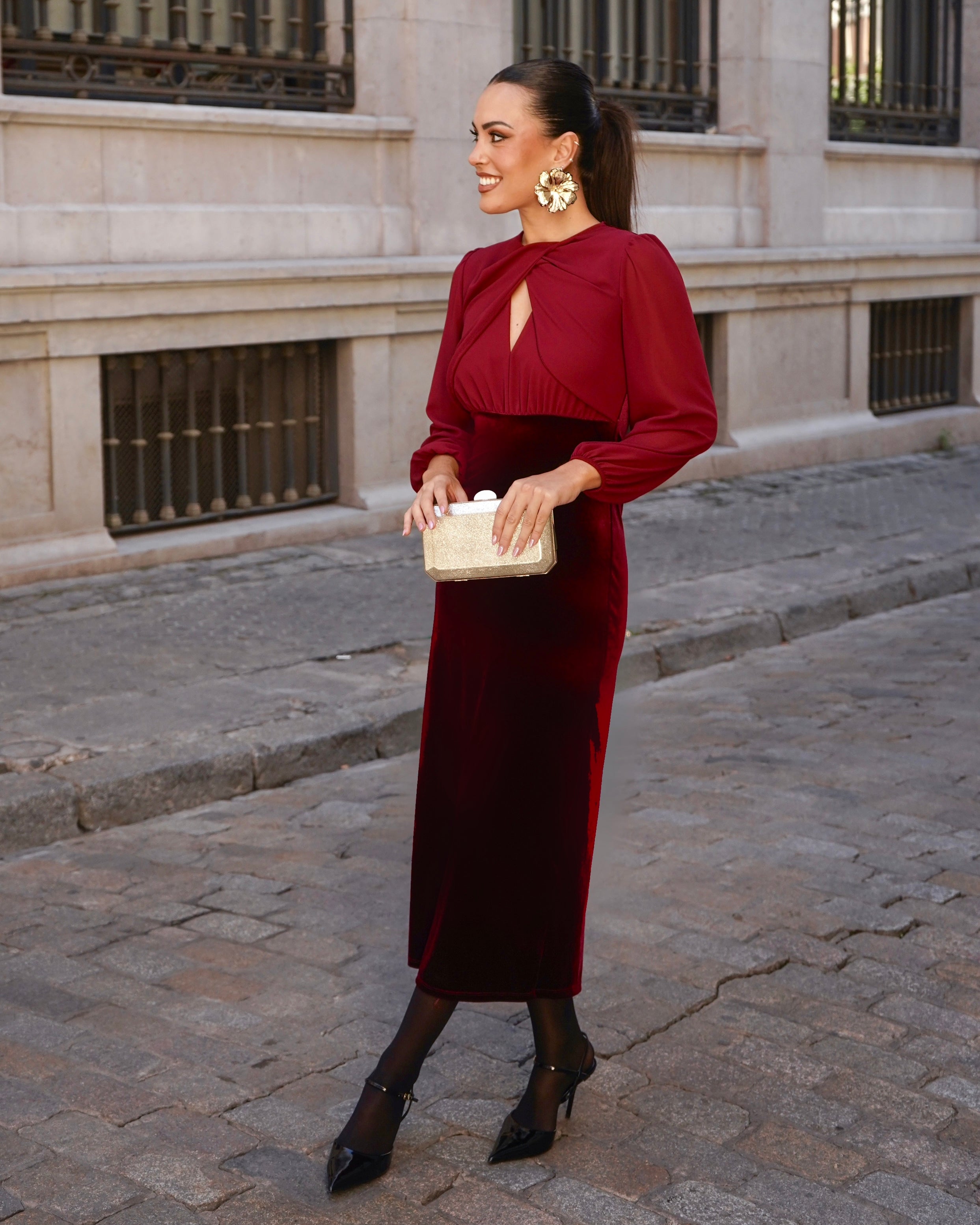 Vestido Victoria burdeos