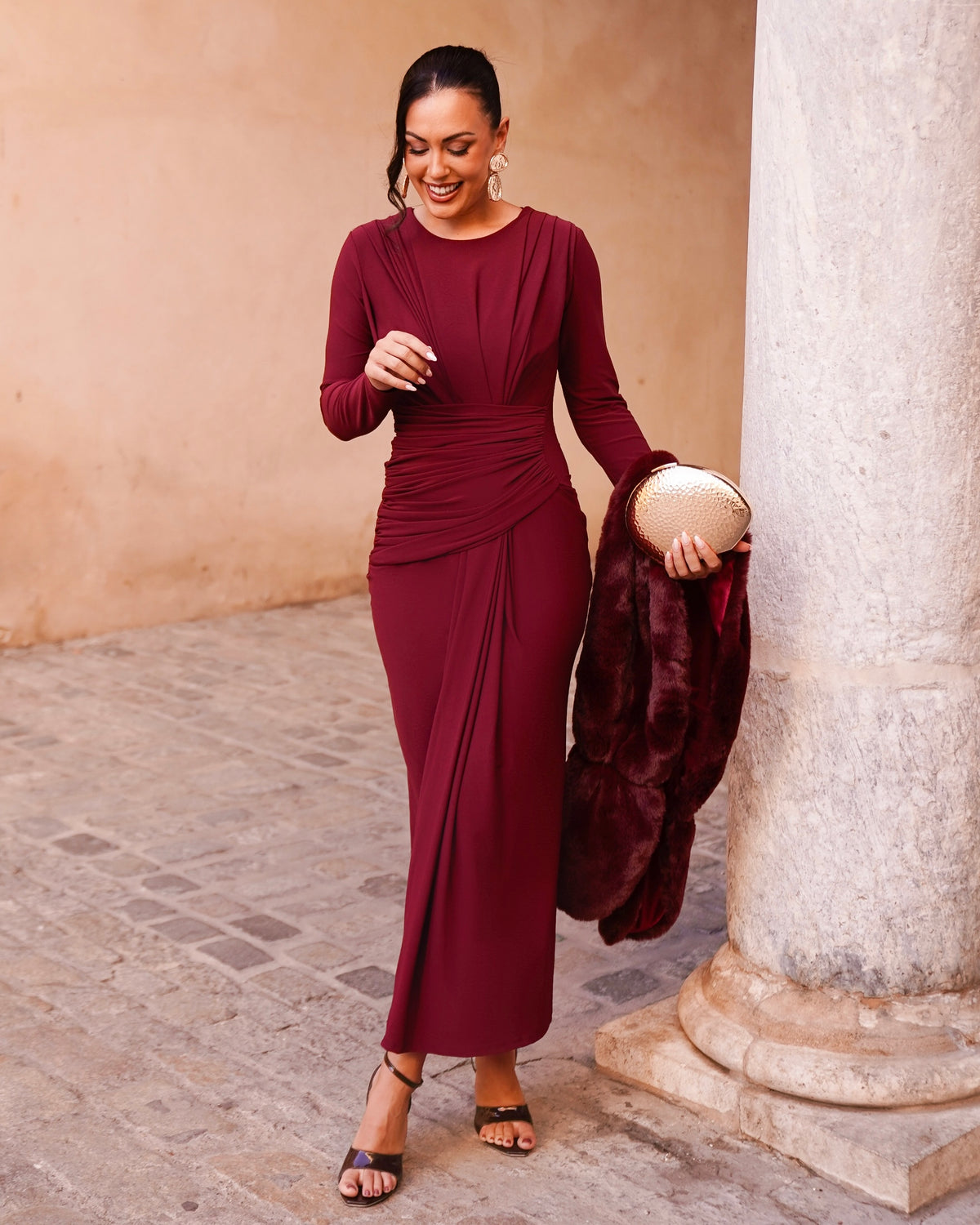 Vestido Celina Burdeos