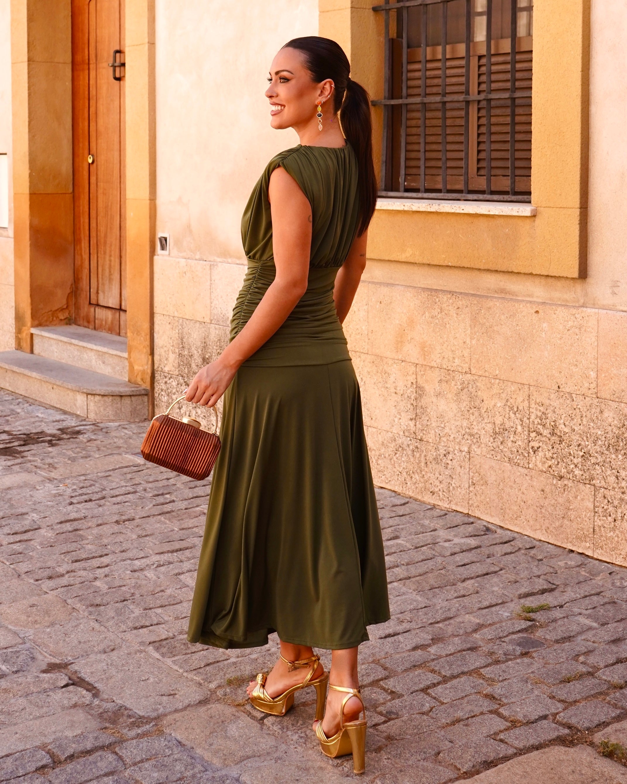 Vestido Azucena Caqui