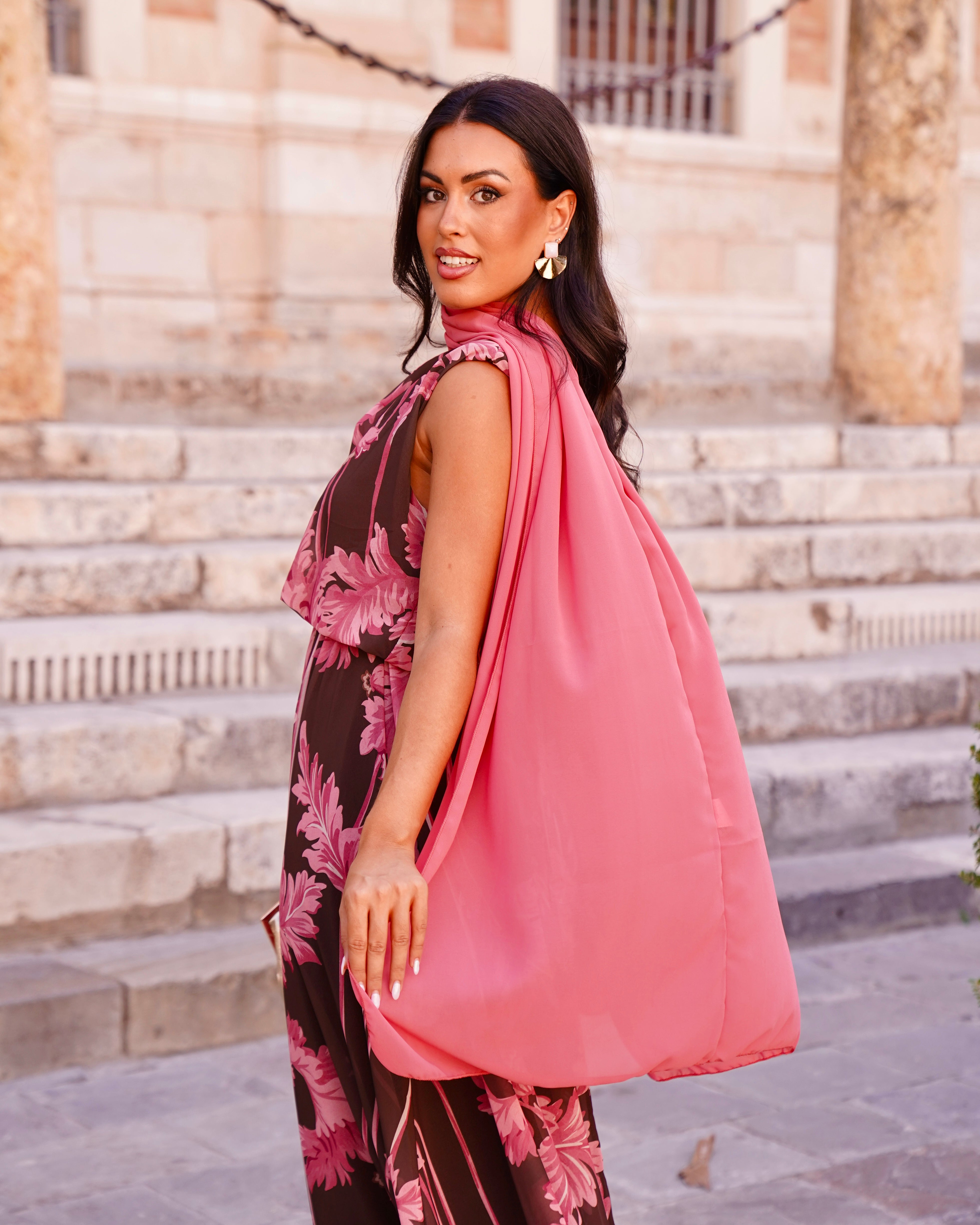 Vestido Lily Rosa/Chocolate