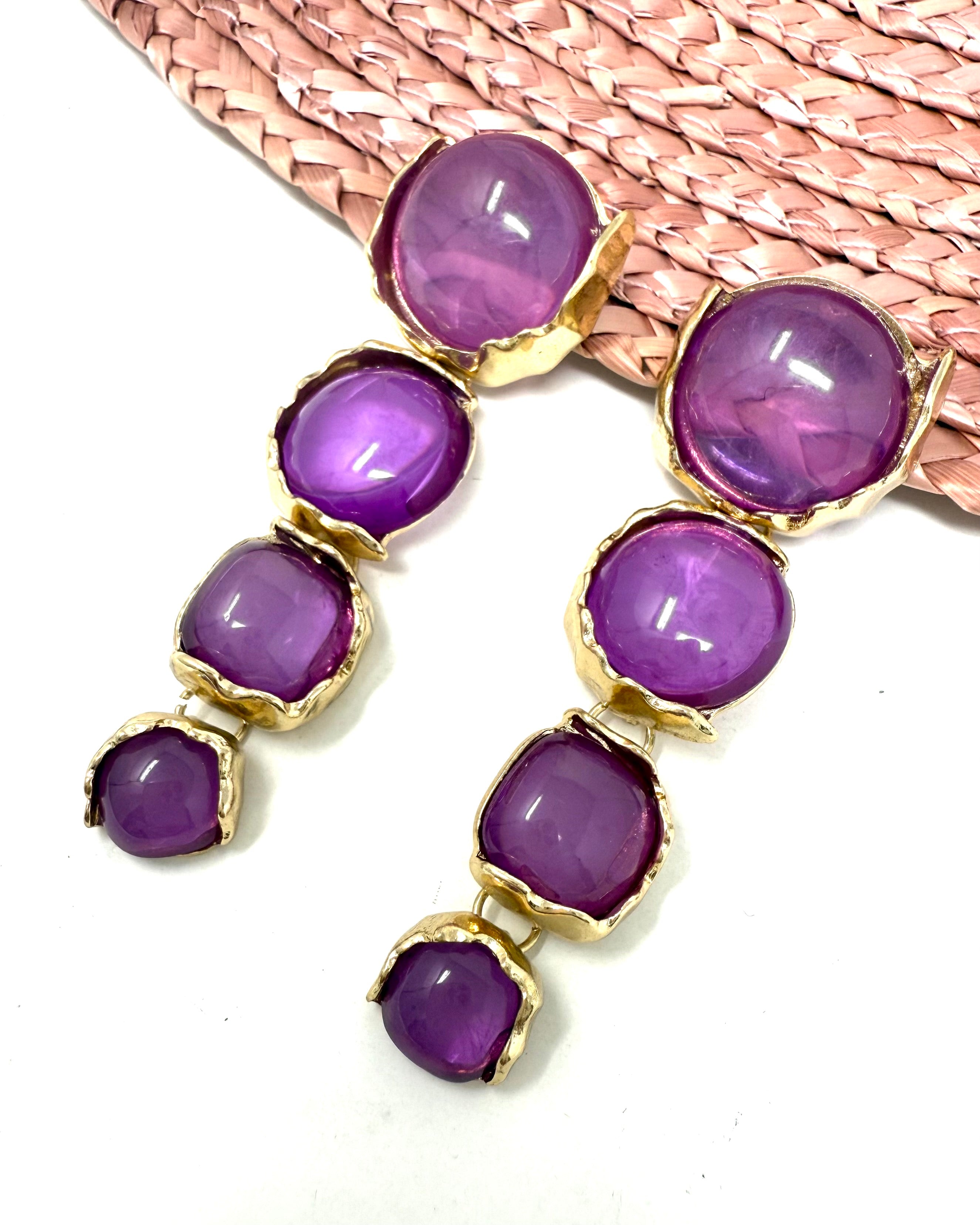 Pendientes Laura Morados