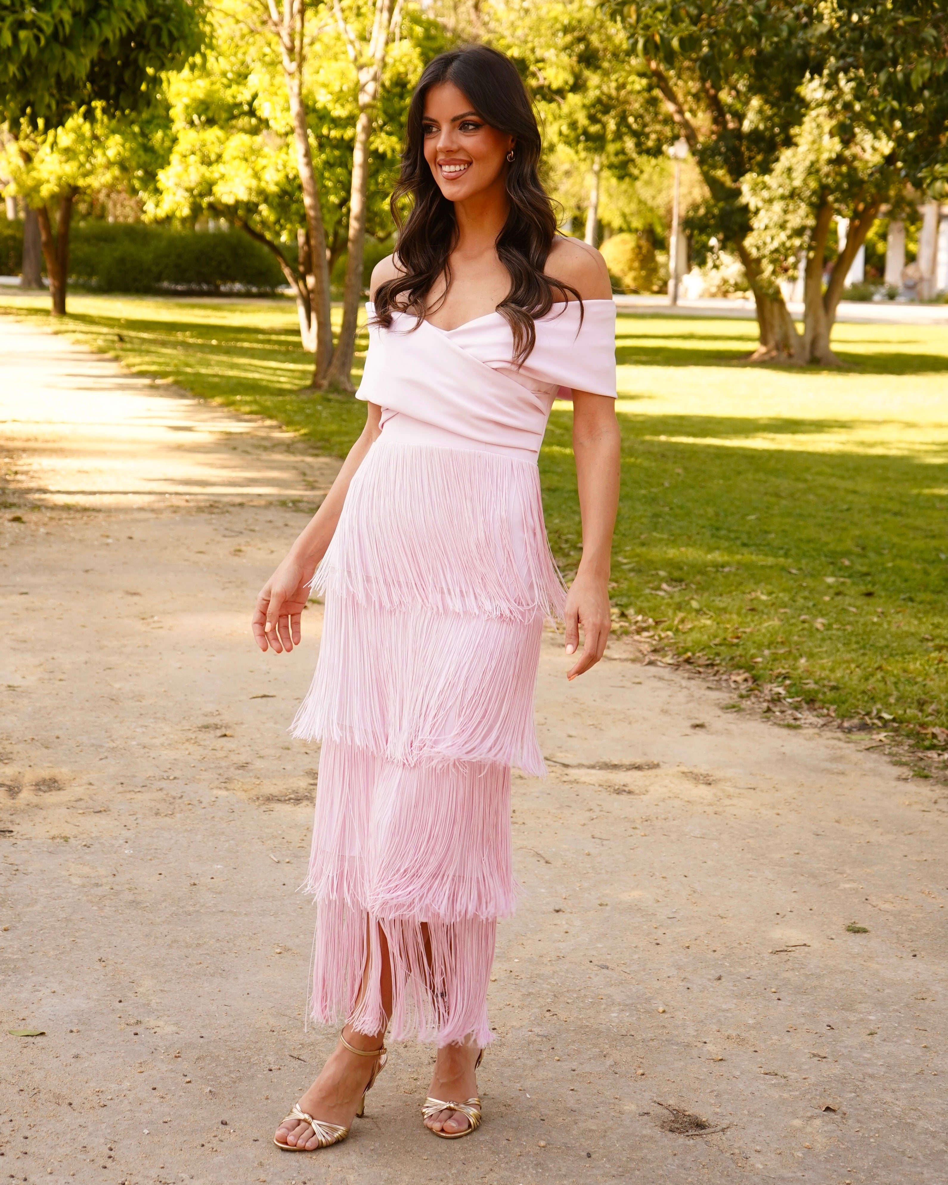 Vestido Afrodita Rosa Bebé