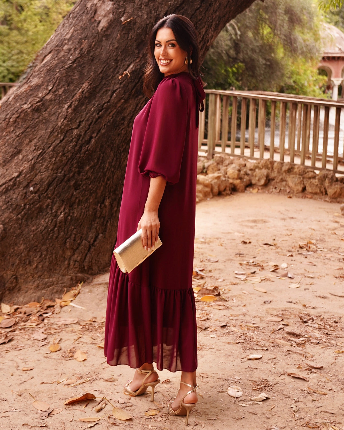 Vestido Constanza Burdeos