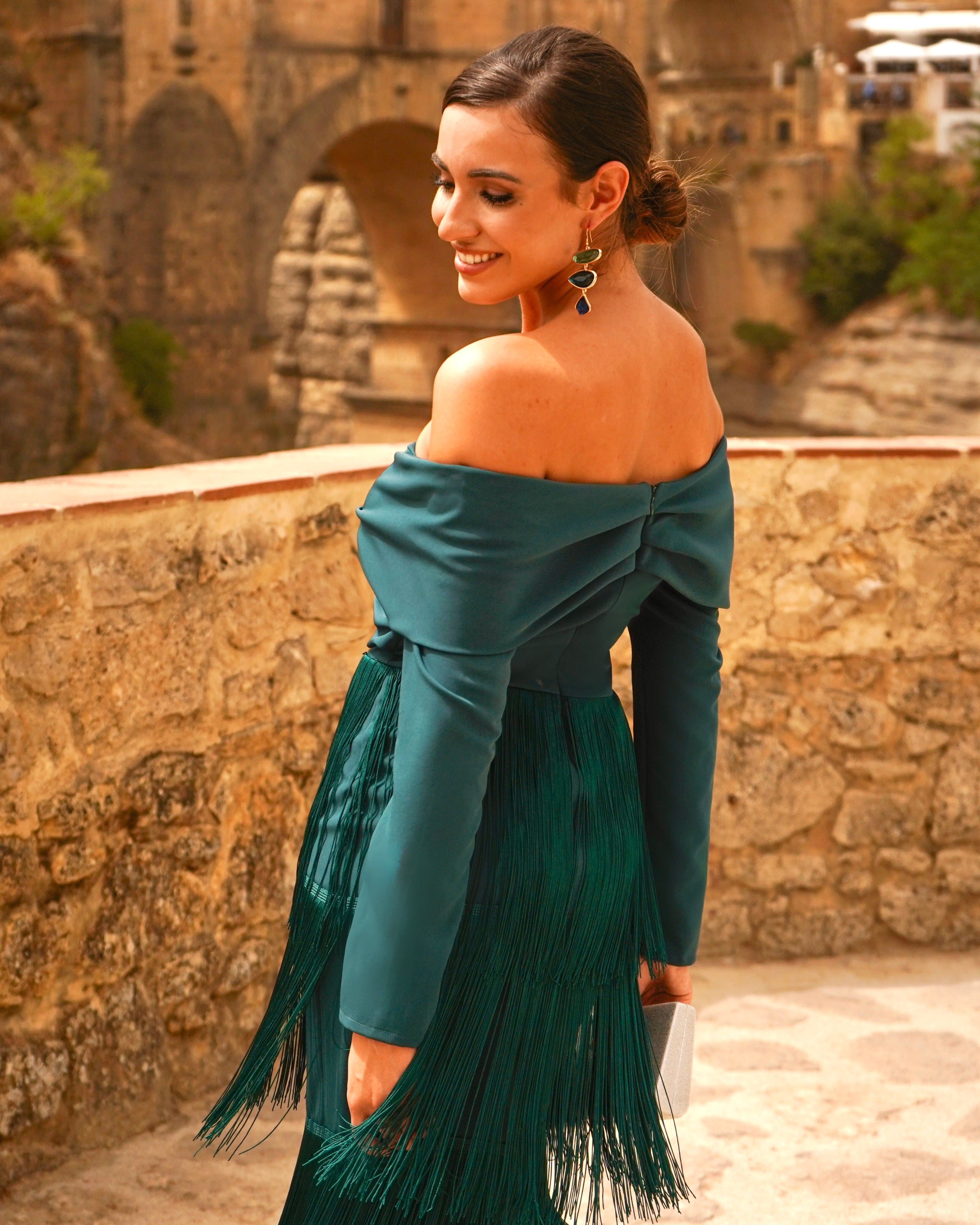 Vestido Antequera Petróleo