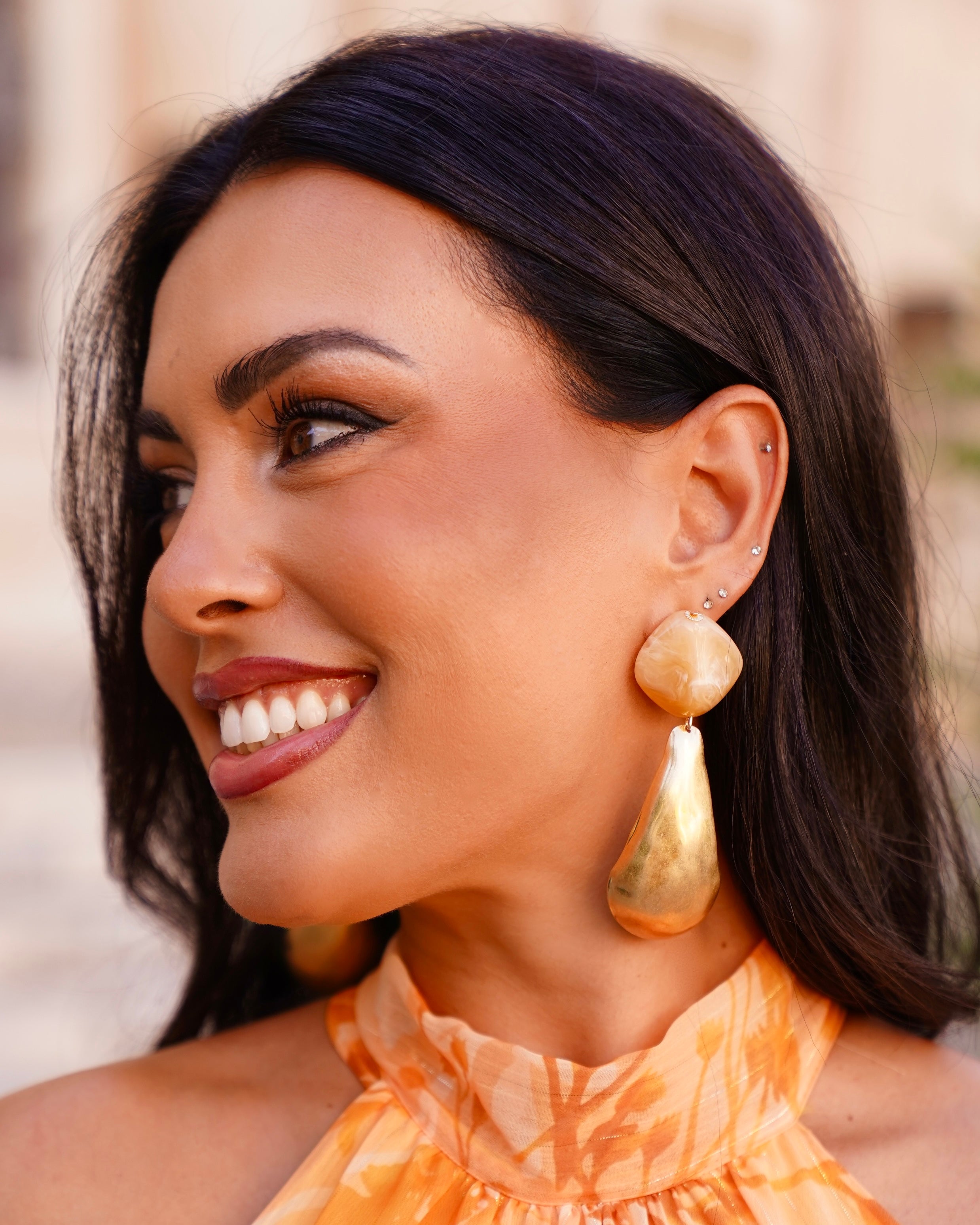 Pendientes Olaya Beige