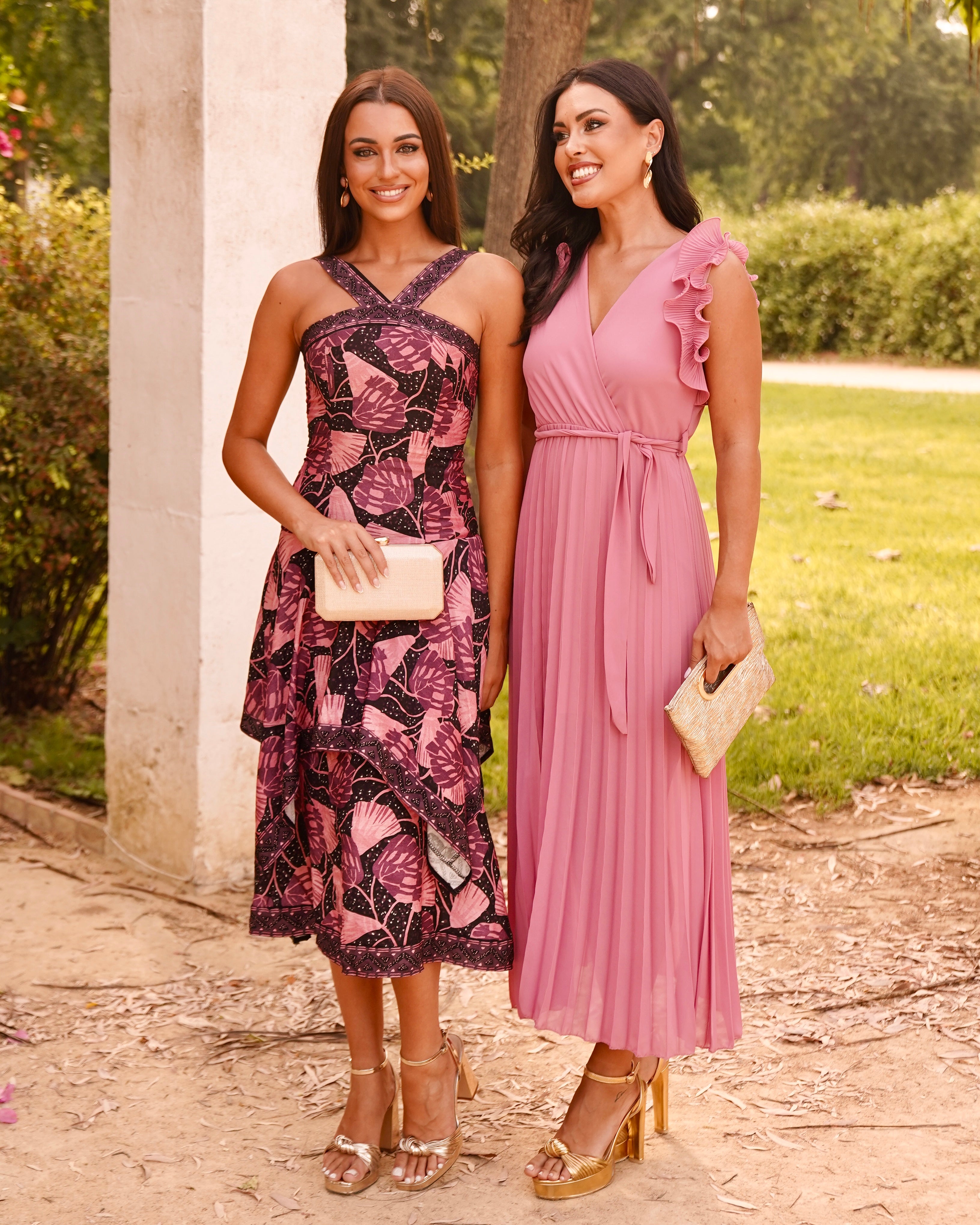Vestido Solange Malva/Negro