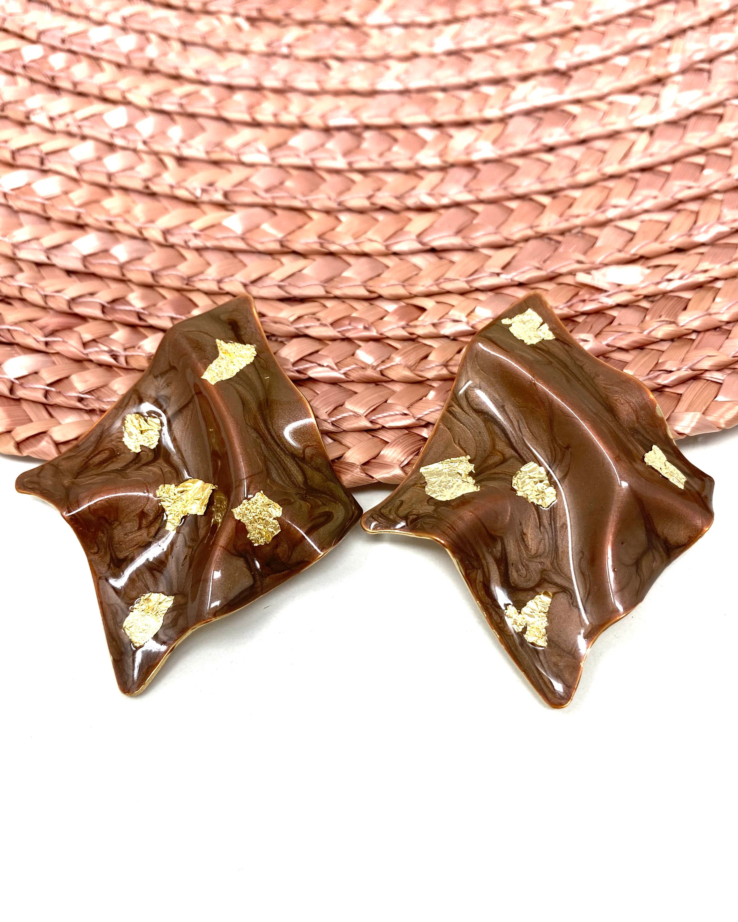 Pendientes Jara marrón