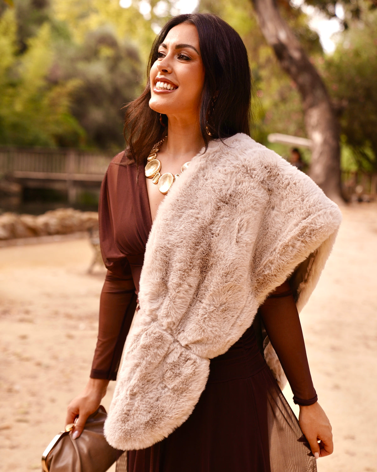 Beige Fur Stole